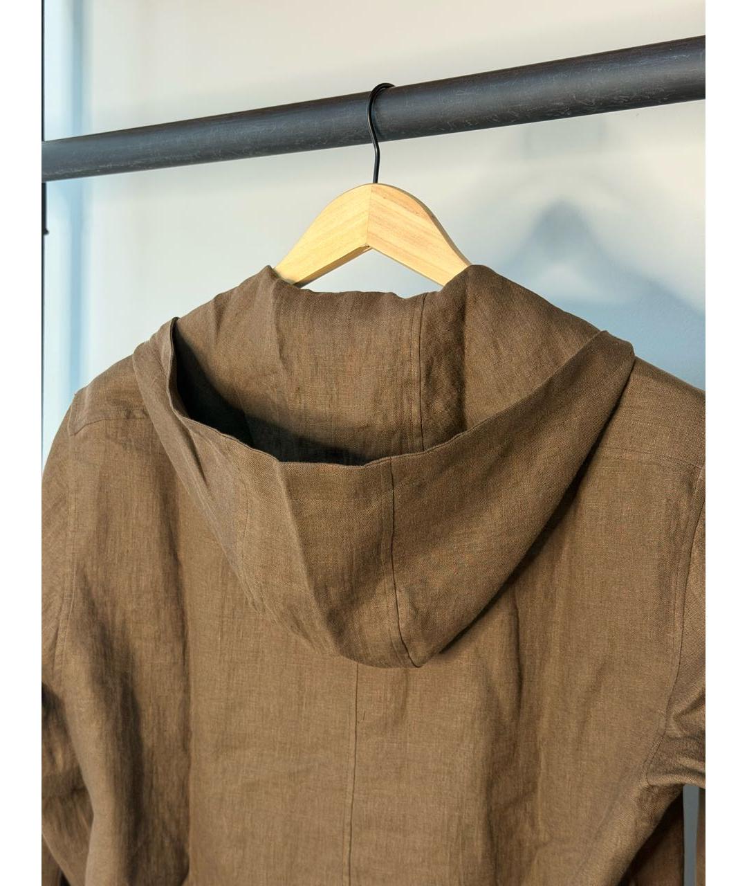 KITON Коричневая льняная кэжуал рубашка, фото 2