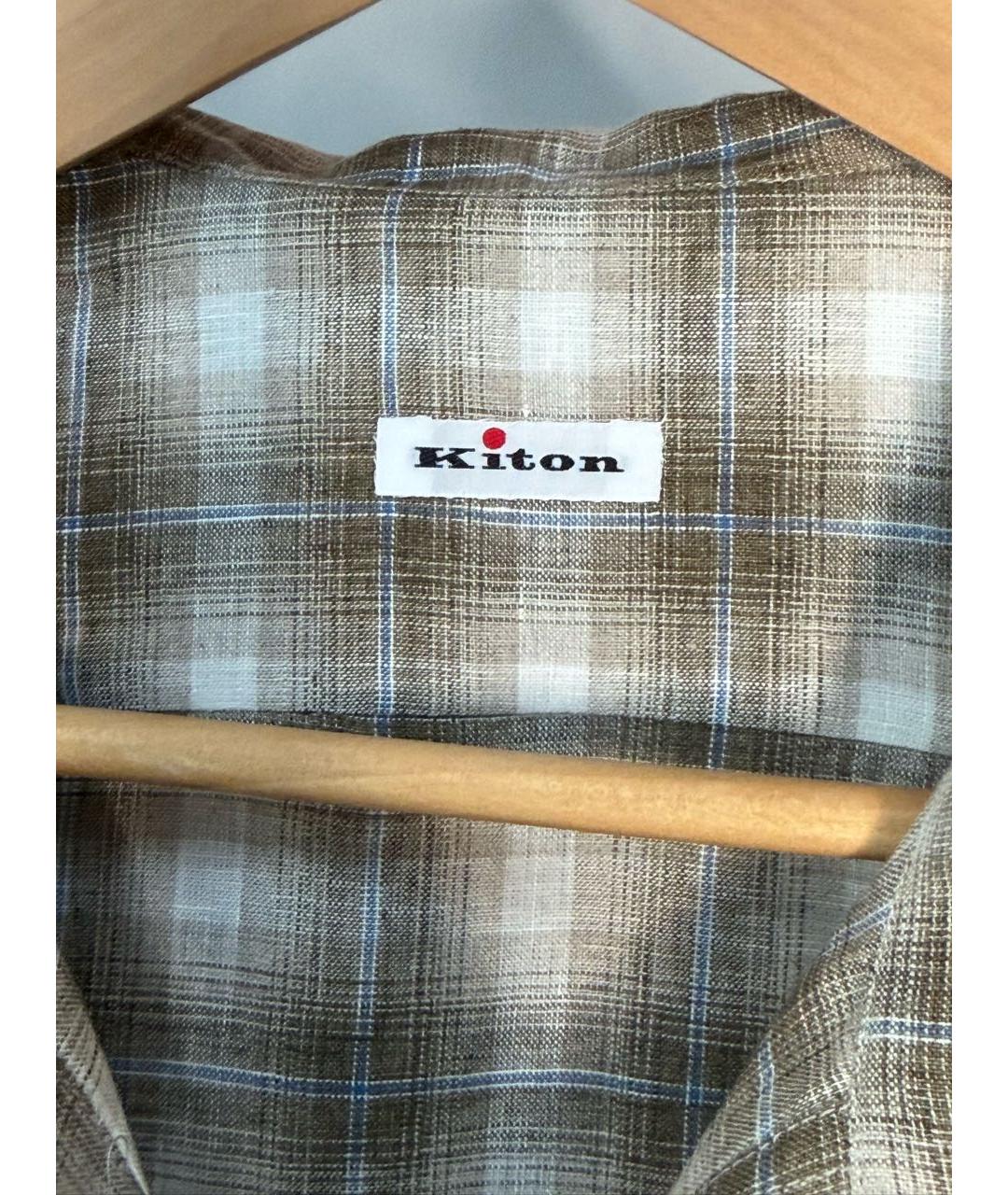 KITON Бежевая льняная кэжуал рубашка, фото 5