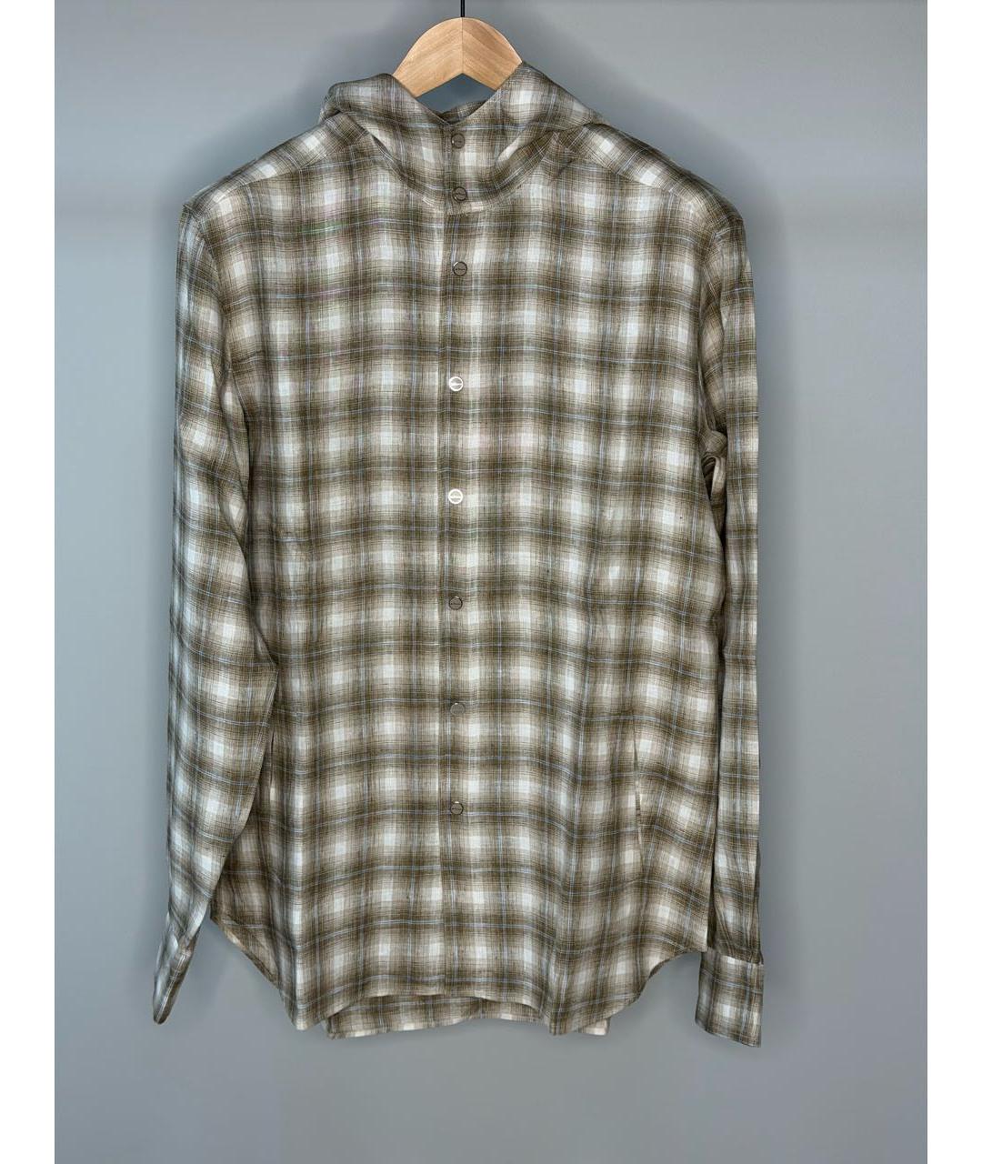 KITON Бежевая льняная кэжуал рубашка, фото 8