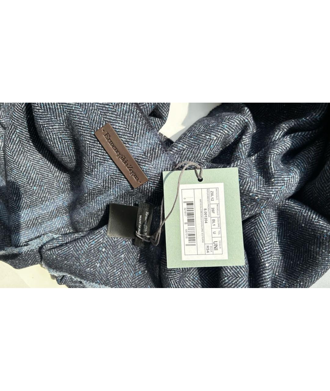 ERMENEGILDO ZEGNA XXX Серый шерстяной шарф, фото 4