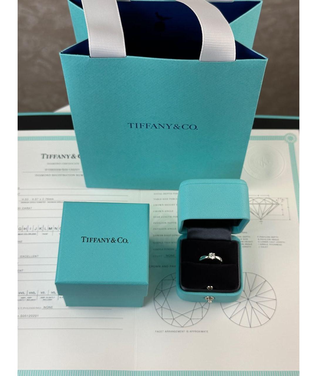 TIFFANY&CO Серебряное платиновое кольцо, фото 5