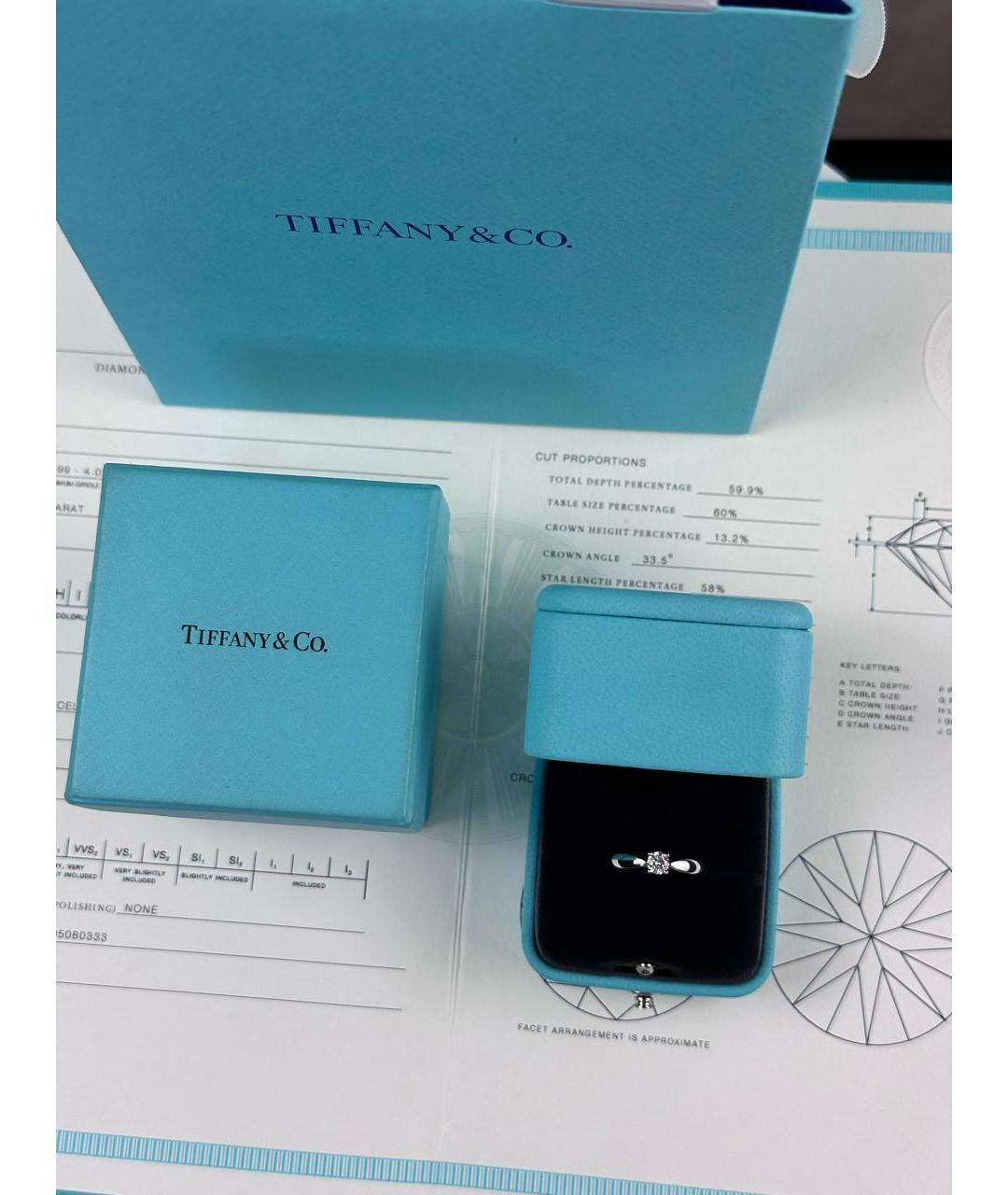 TIFFANY&CO Серебряное платиновое кольцо, фото 8