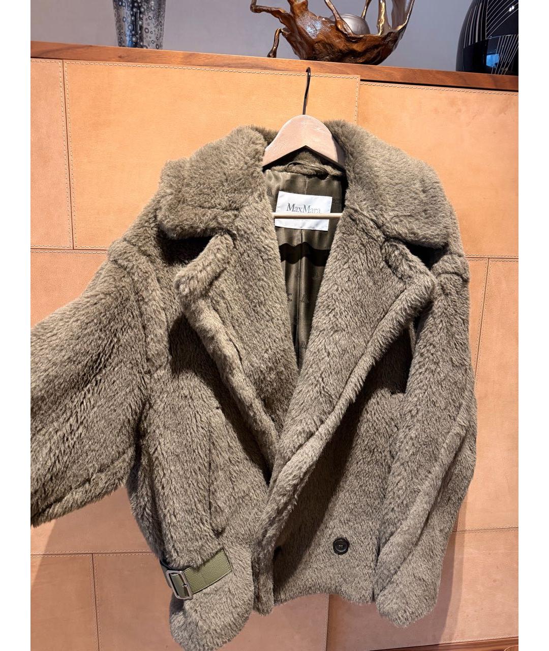 MAX MARA Хаки шерстяная шуба, фото 4