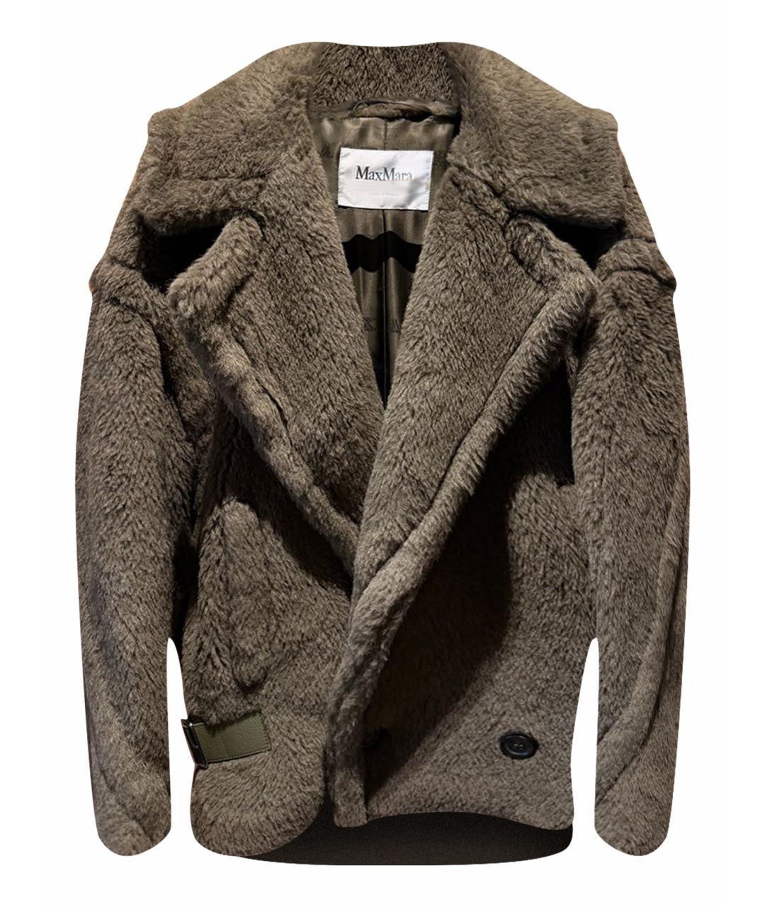 MAX MARA Хаки шерстяная шуба, фото 1