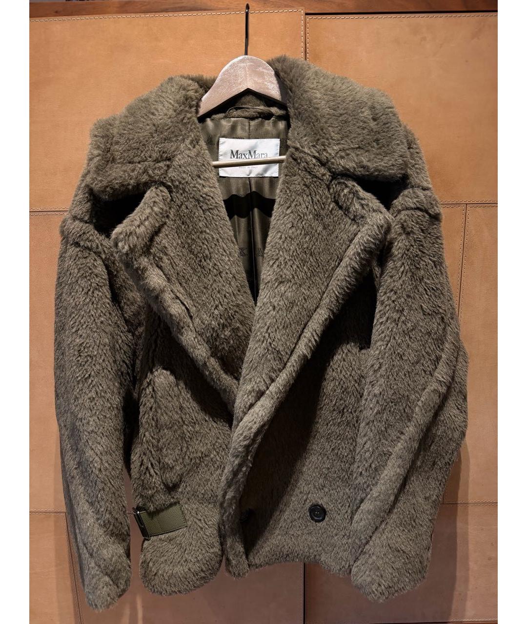 MAX MARA Хаки шерстяная шуба, фото 7