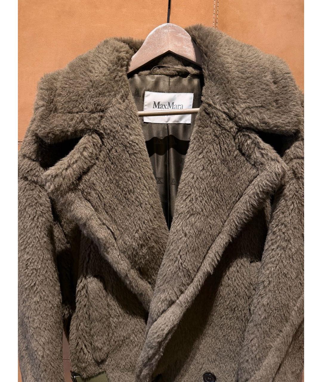 MAX MARA Хаки шерстяная шуба, фото 3