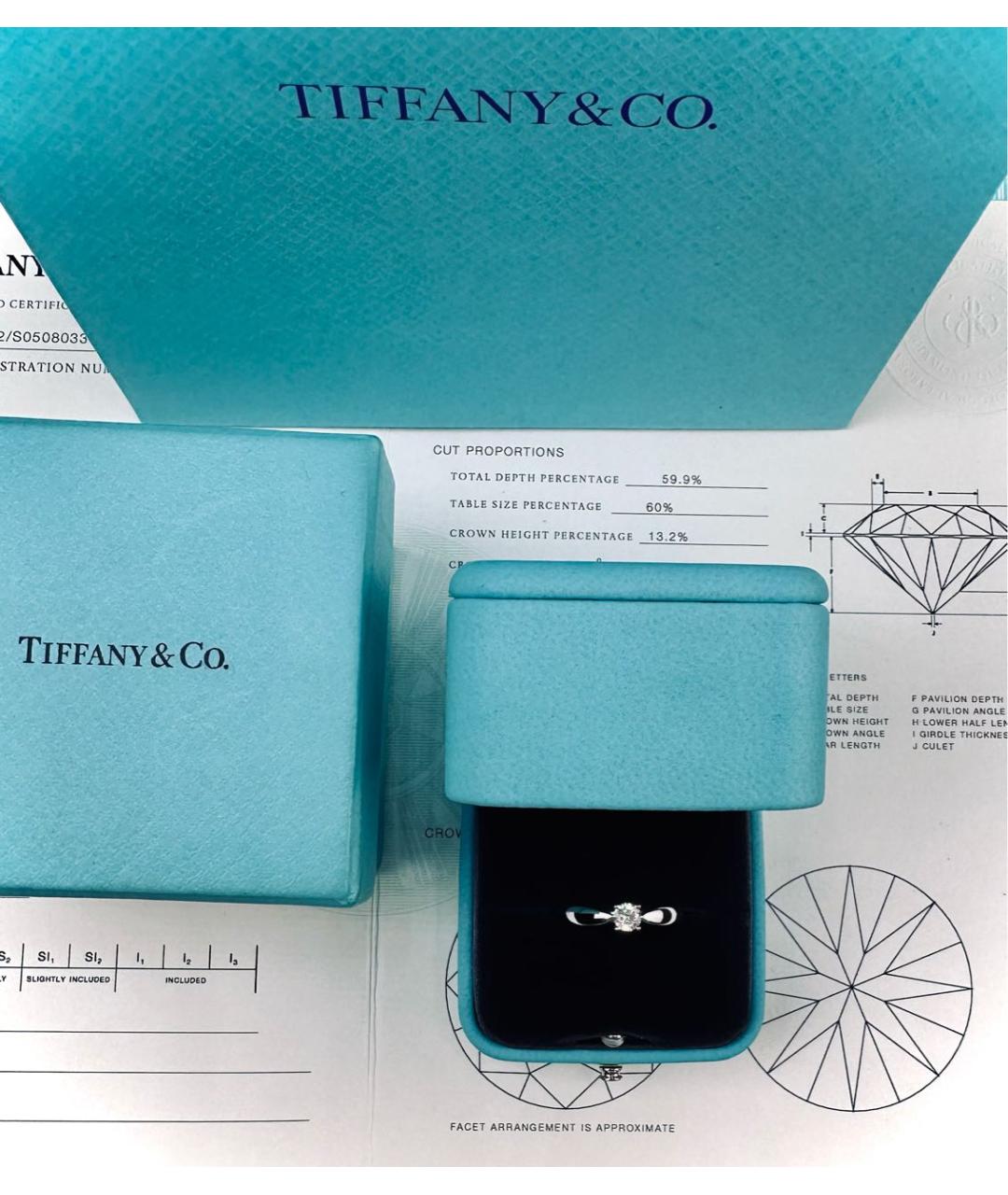TIFFANY&CO Серебряное платиновое кольцо, фото 6