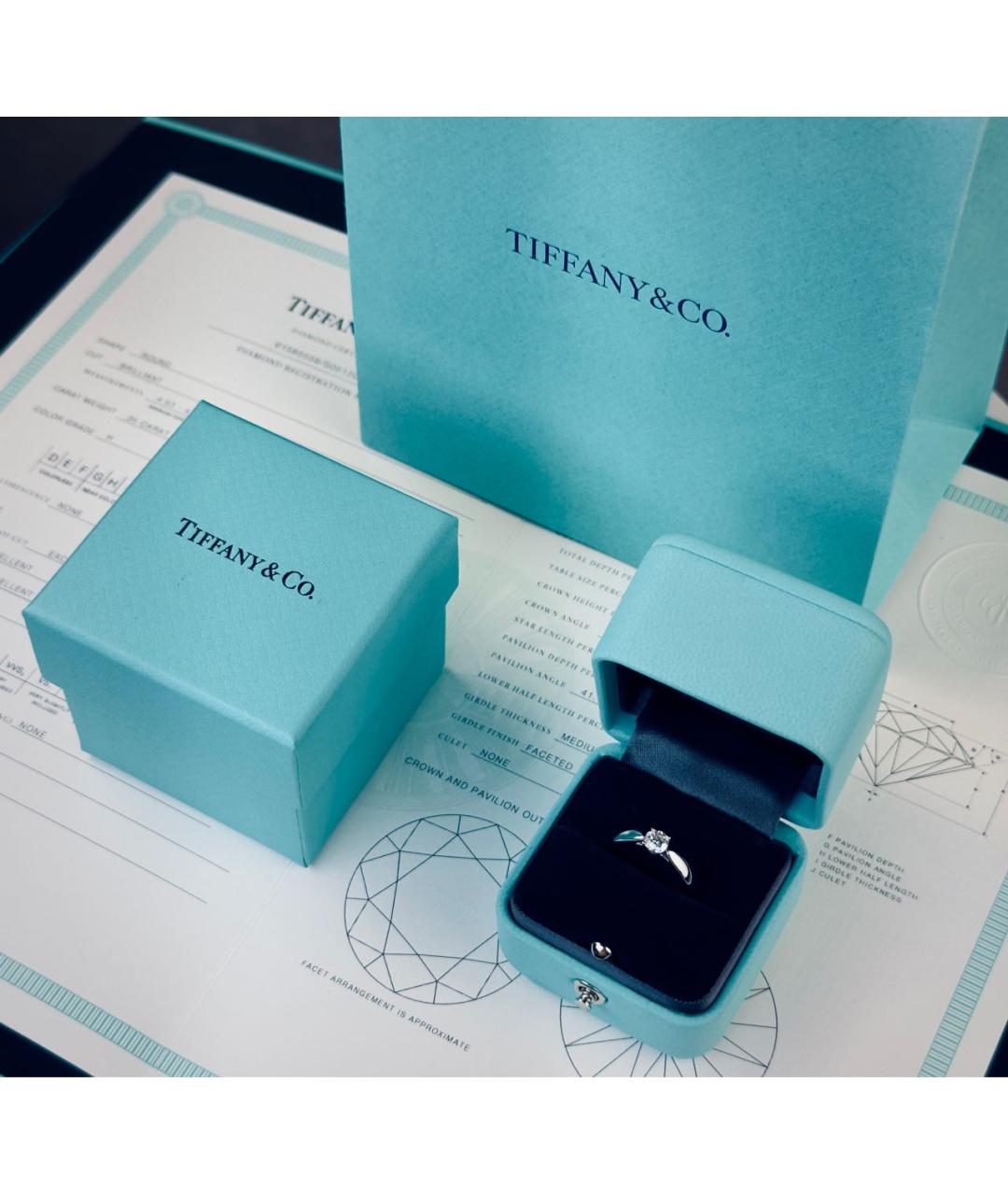 TIFFANY&CO Серебряное платиновое кольцо, фото 5