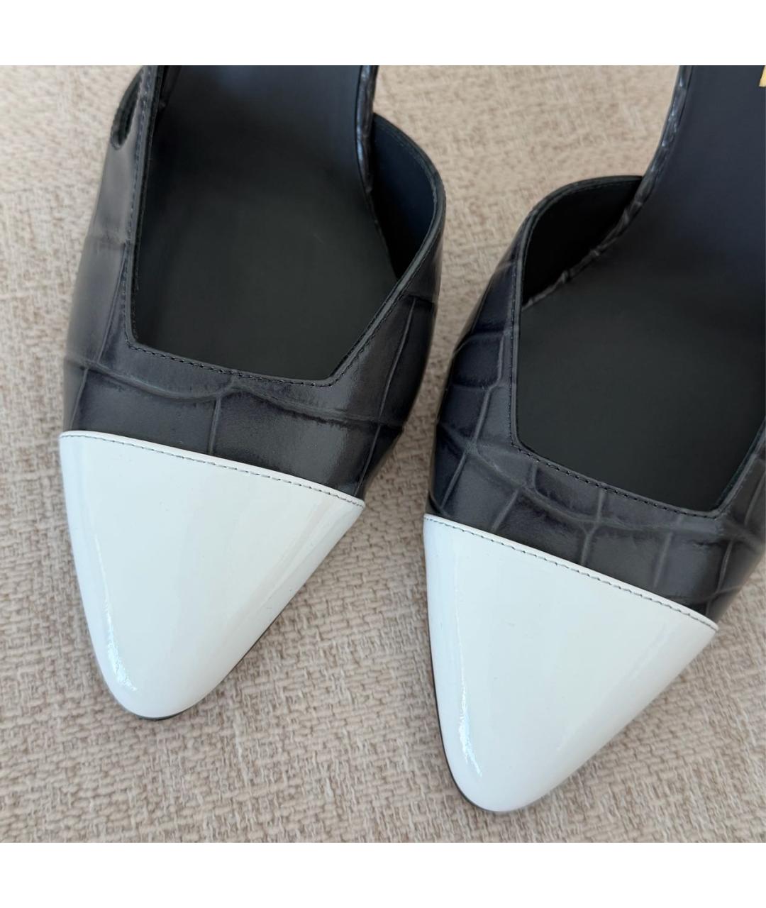 CHANEL Антрацитовые кожаные туфли, фото 5