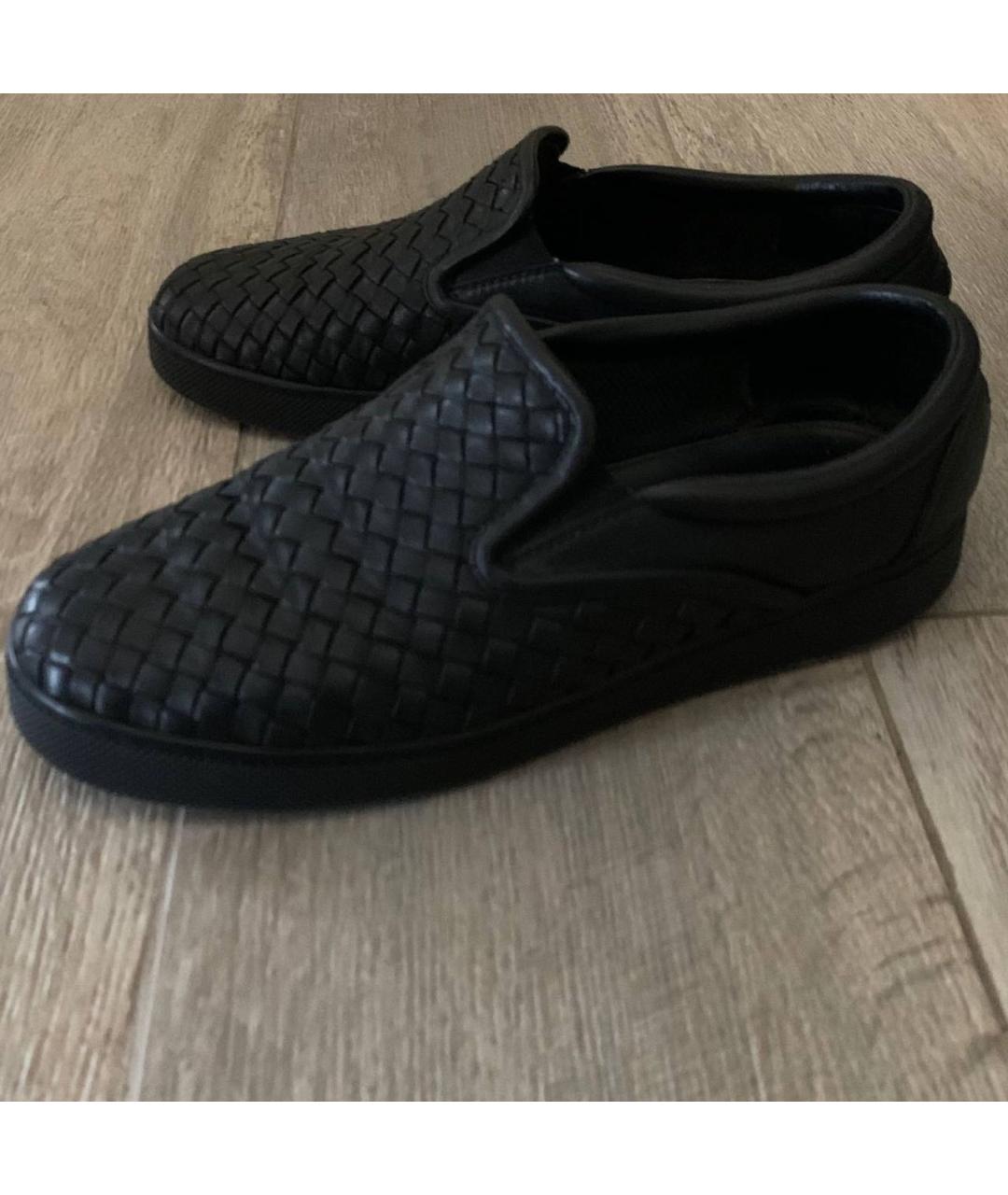 BOTTEGA VENETA Черные кожаные слипоны, фото 4