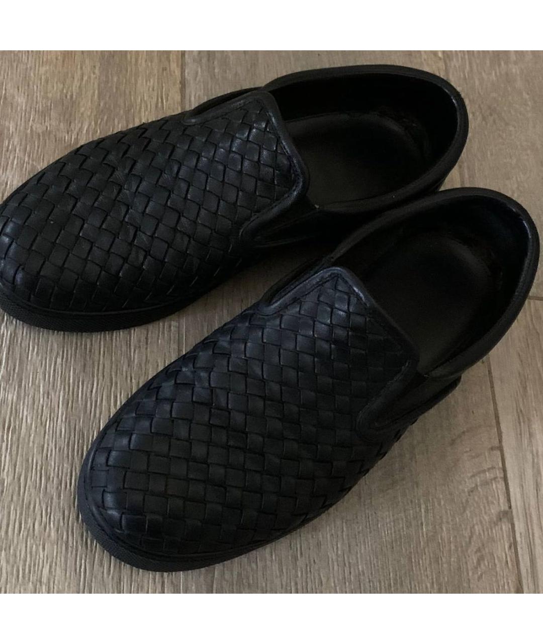 BOTTEGA VENETA Черные кожаные слипоны, фото 3