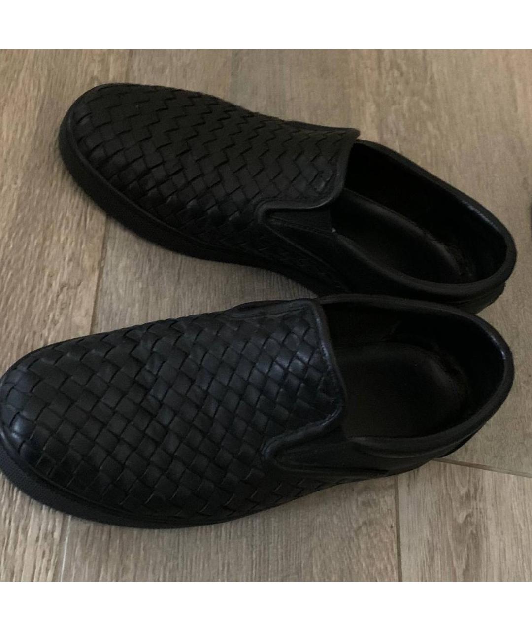 BOTTEGA VENETA Черные кожаные слипоны, фото 2
