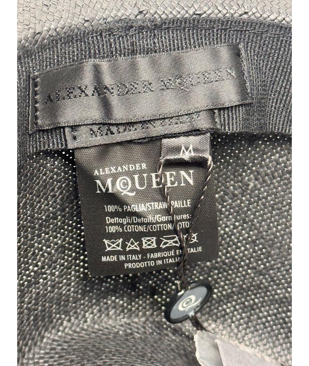 ALEXANDER MCQUEEN Антрацитовая соломенная шляпа, фото 6