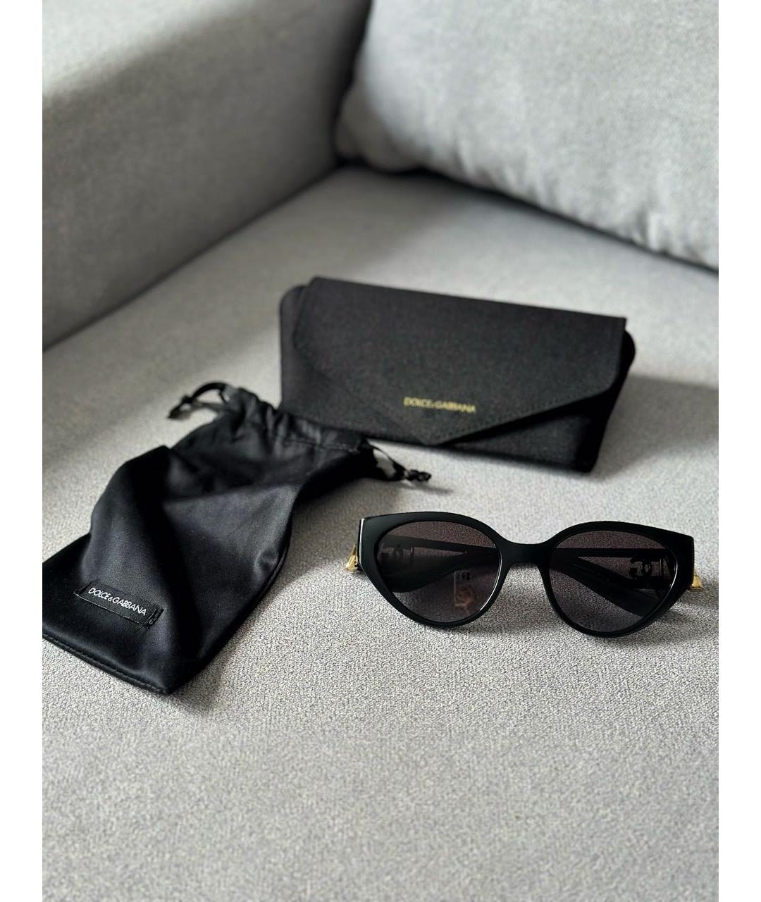 DOLCE&GABBANA Черные пластиковые солнцезащитные очки, фото 2