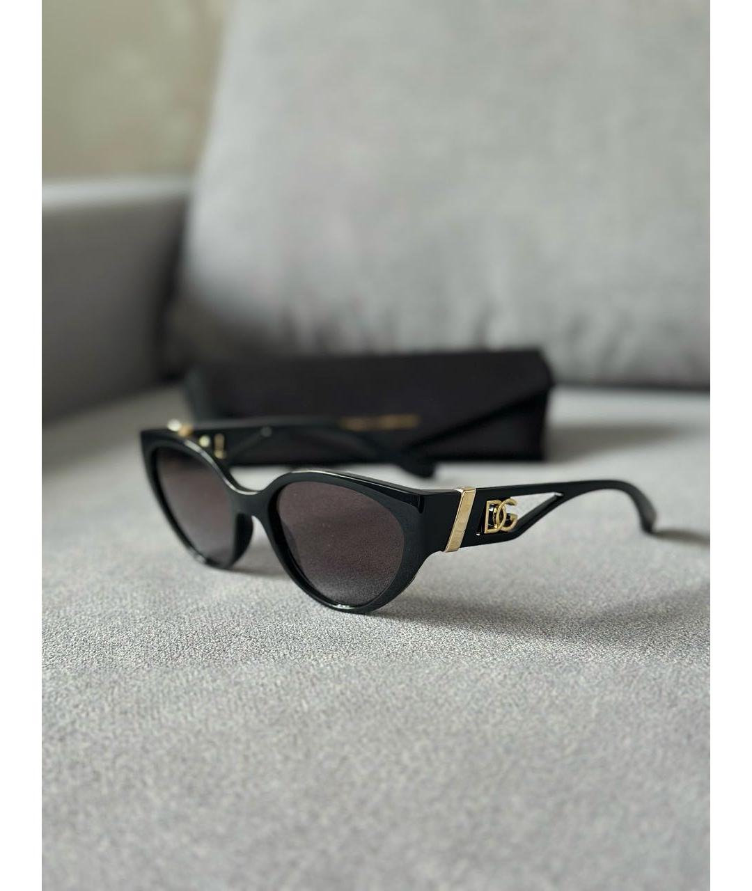 DOLCE&GABBANA Черные пластиковые солнцезащитные очки, фото 4
