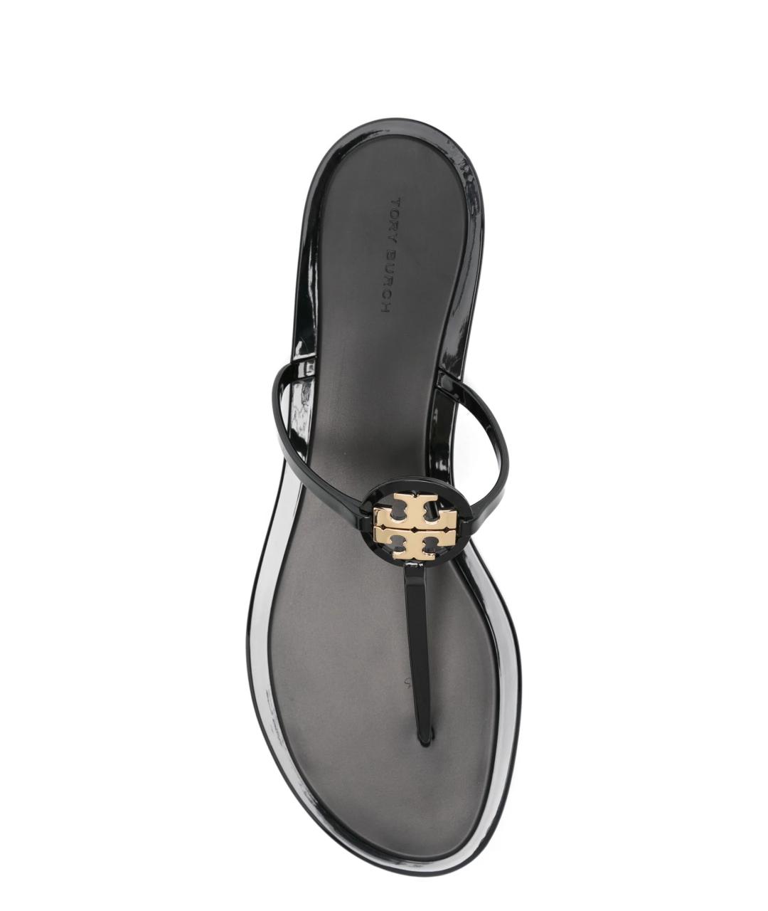 TORY BURCH Черные синтетические шлепанцы, фото 4