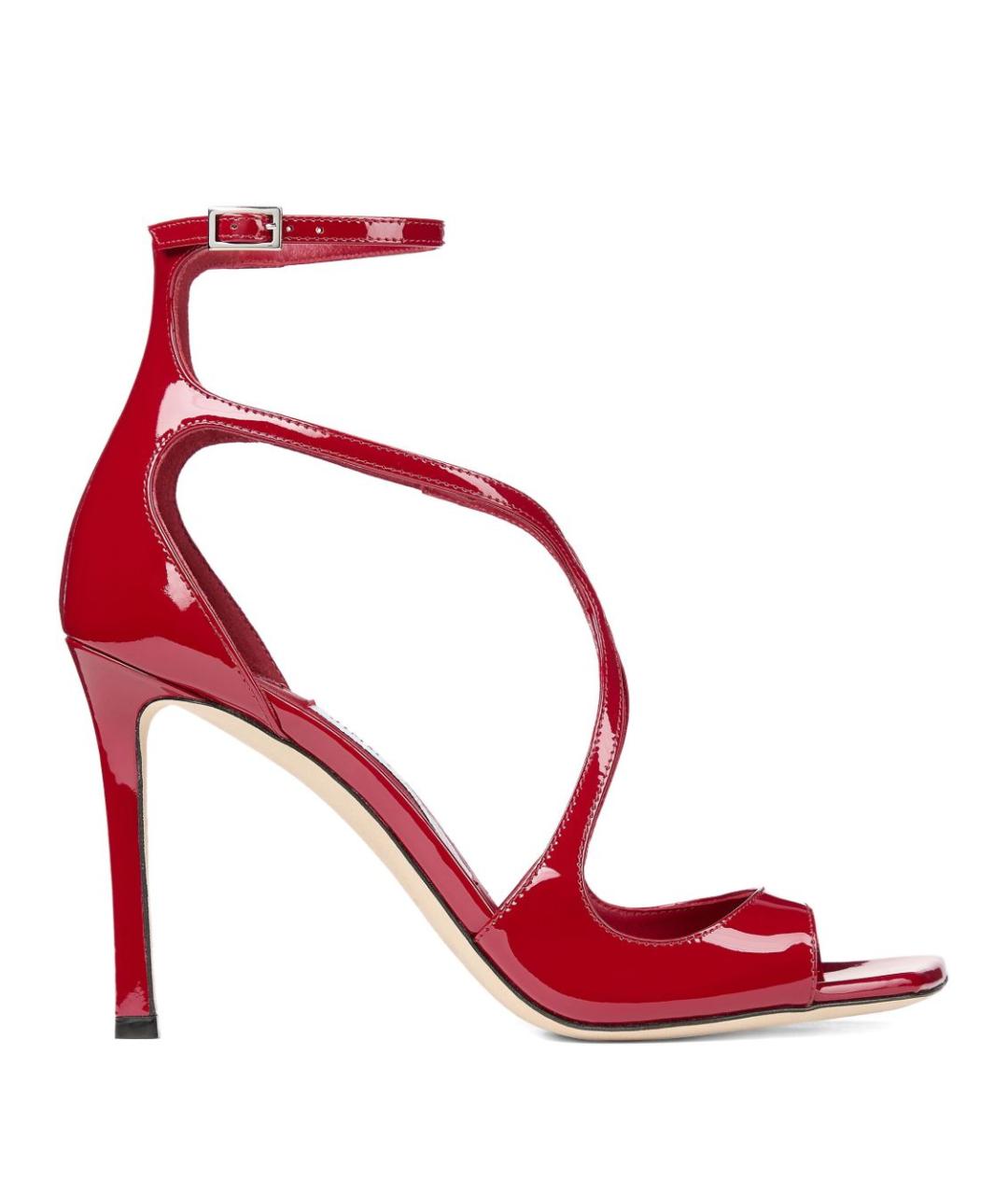 JIMMY CHOO Красные босоножки из лакированной кожи, фото 1