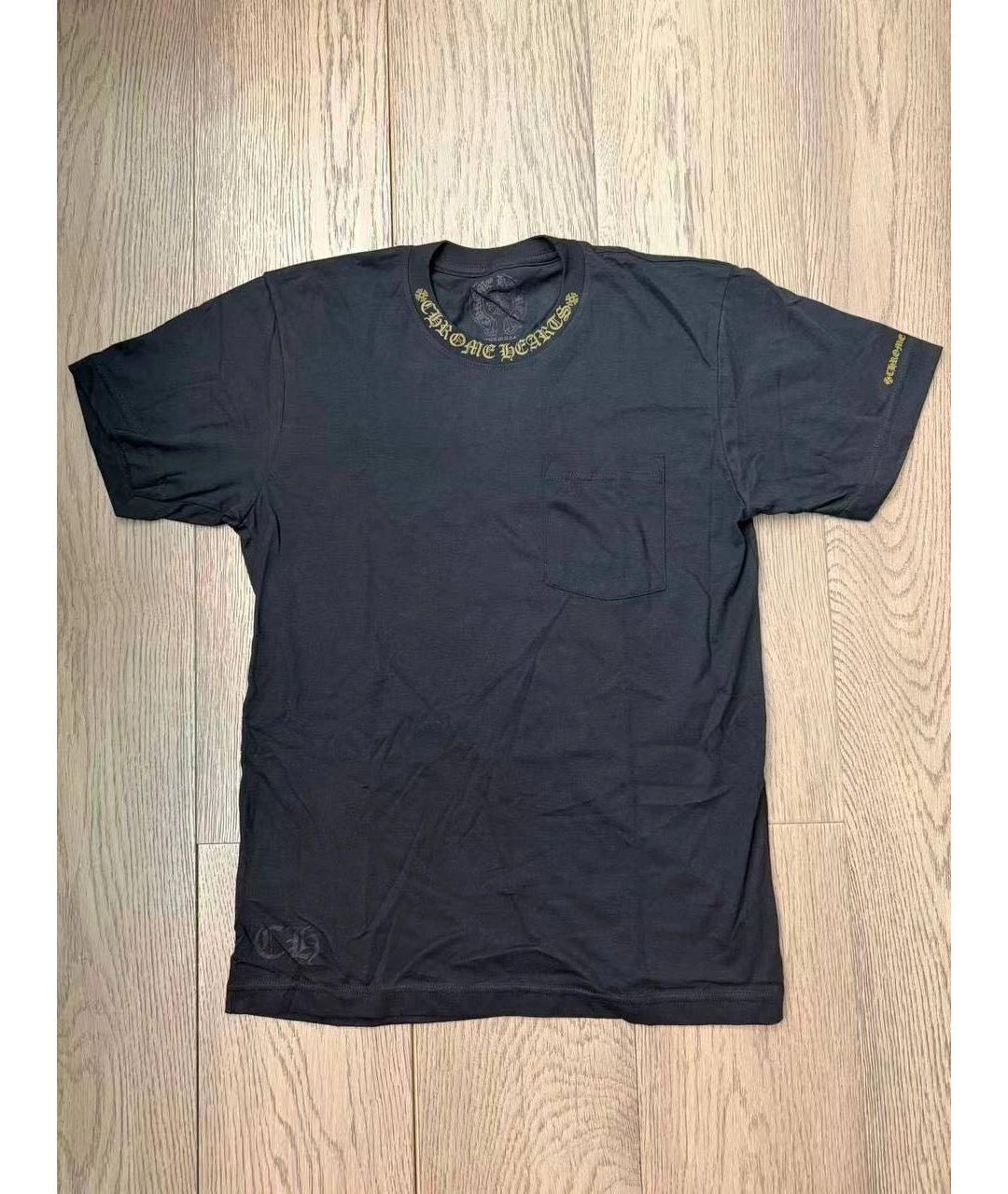 CHROME HEARTS Черная хлопковая футболка, фото 3