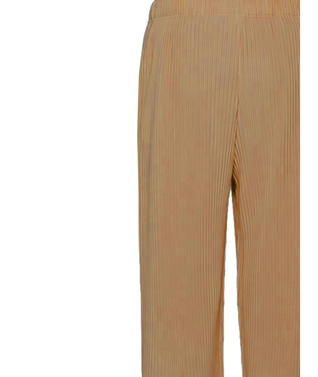 ISSEY MIYAKE Бежевые полиэстеровые повседневные брюки, фото 3