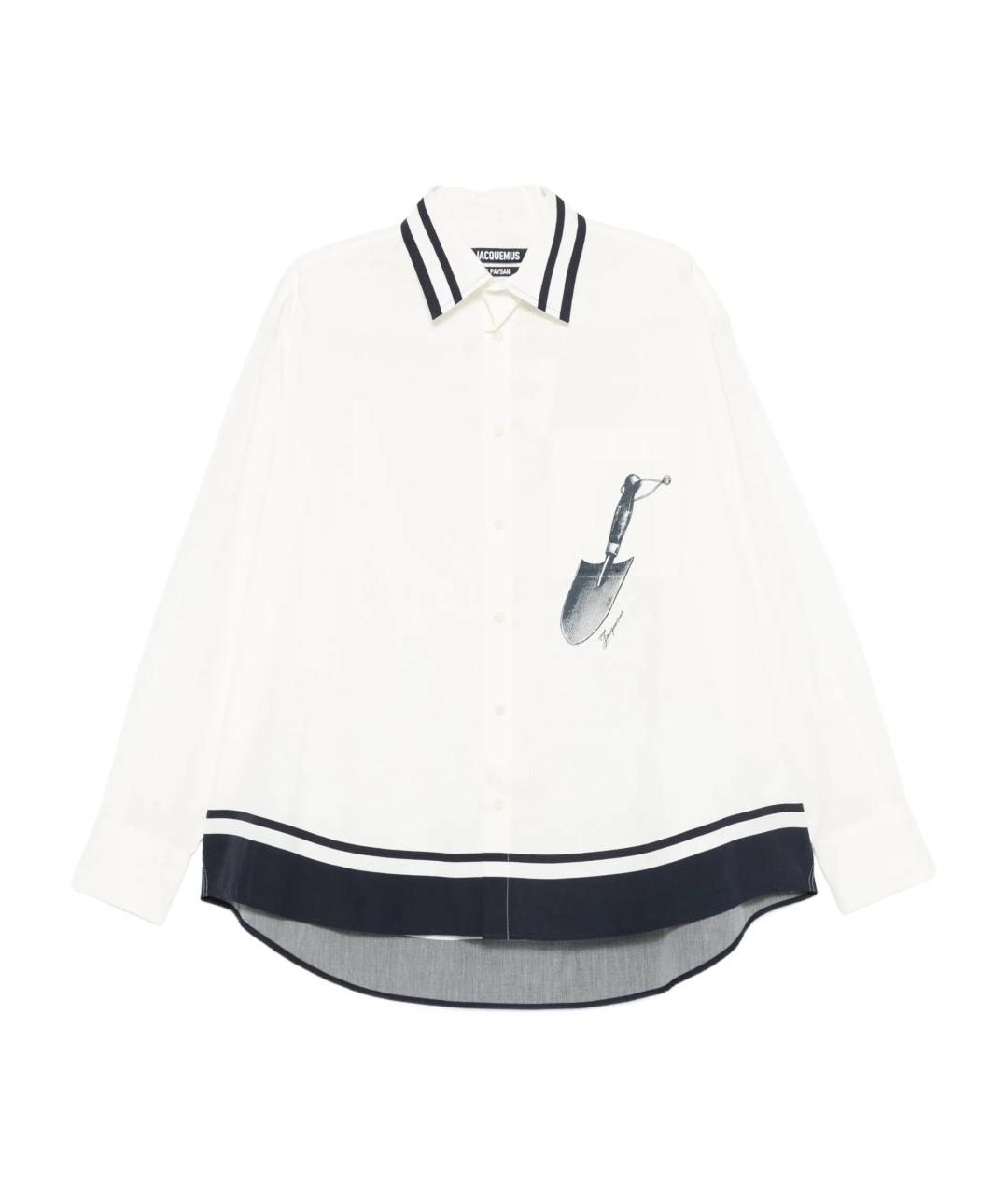 JACQUEMUS Белая хлопковая кэжуал рубашка, фото 1