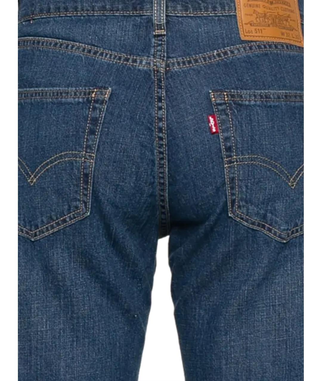 LEVI'S Синие хлопковые прямые джинсы, фото 3
