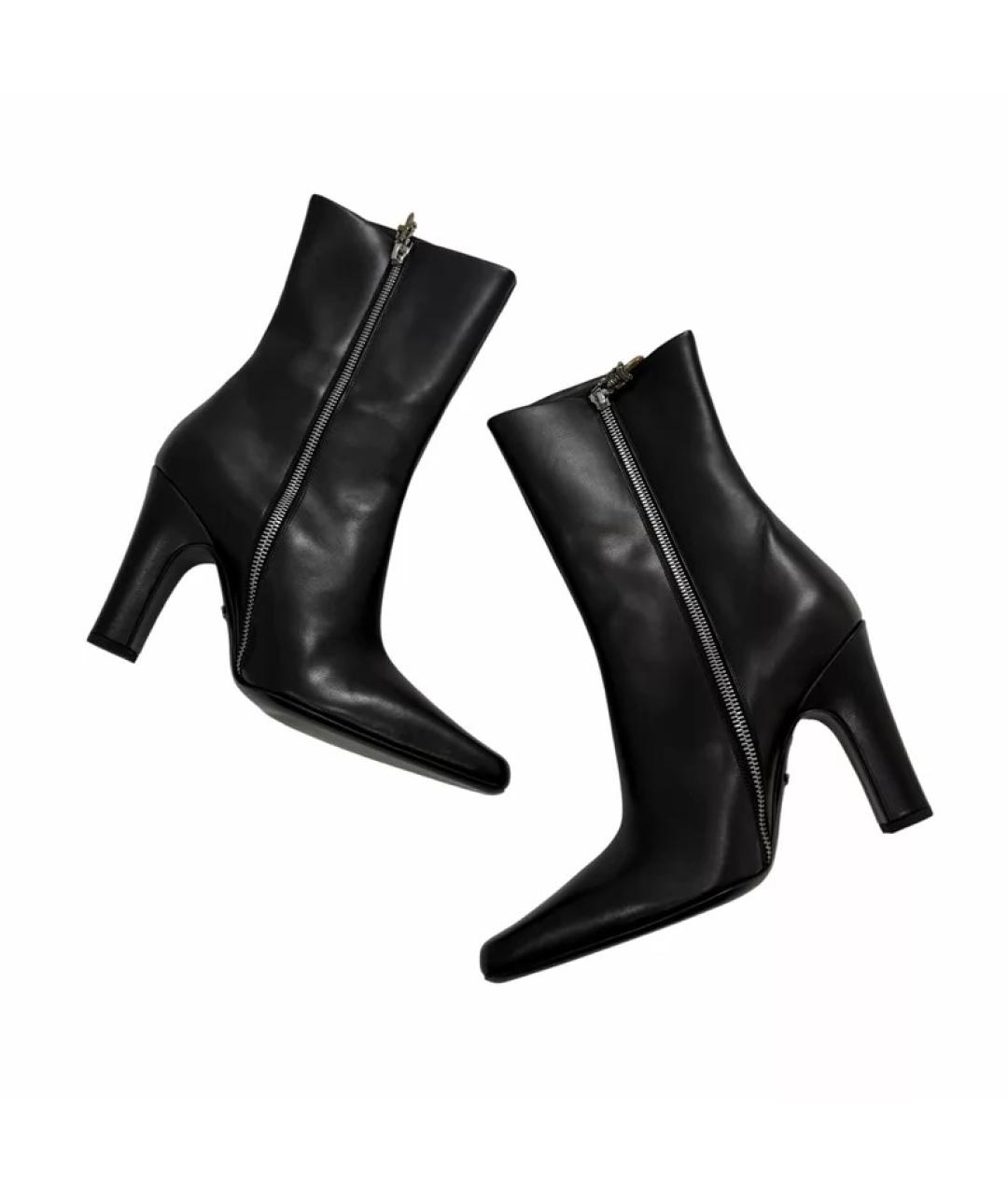 CHROME HEARTS Черные кожаные ботильоны, фото 2