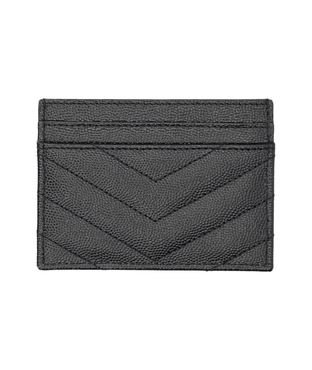 SAINT LAURENT Черный кожаный кардхолдер, фото 2
