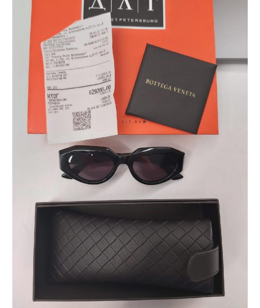 BOTTEGA VENETA Черные пластиковые солнцезащитные очки, фото 3