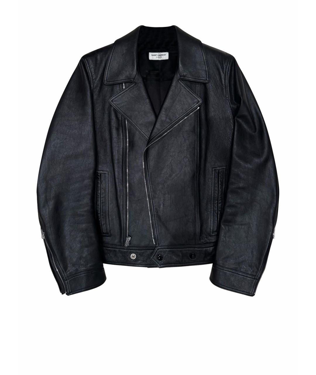 SAINT LAURENT Черная кожаная куртка, фото 1