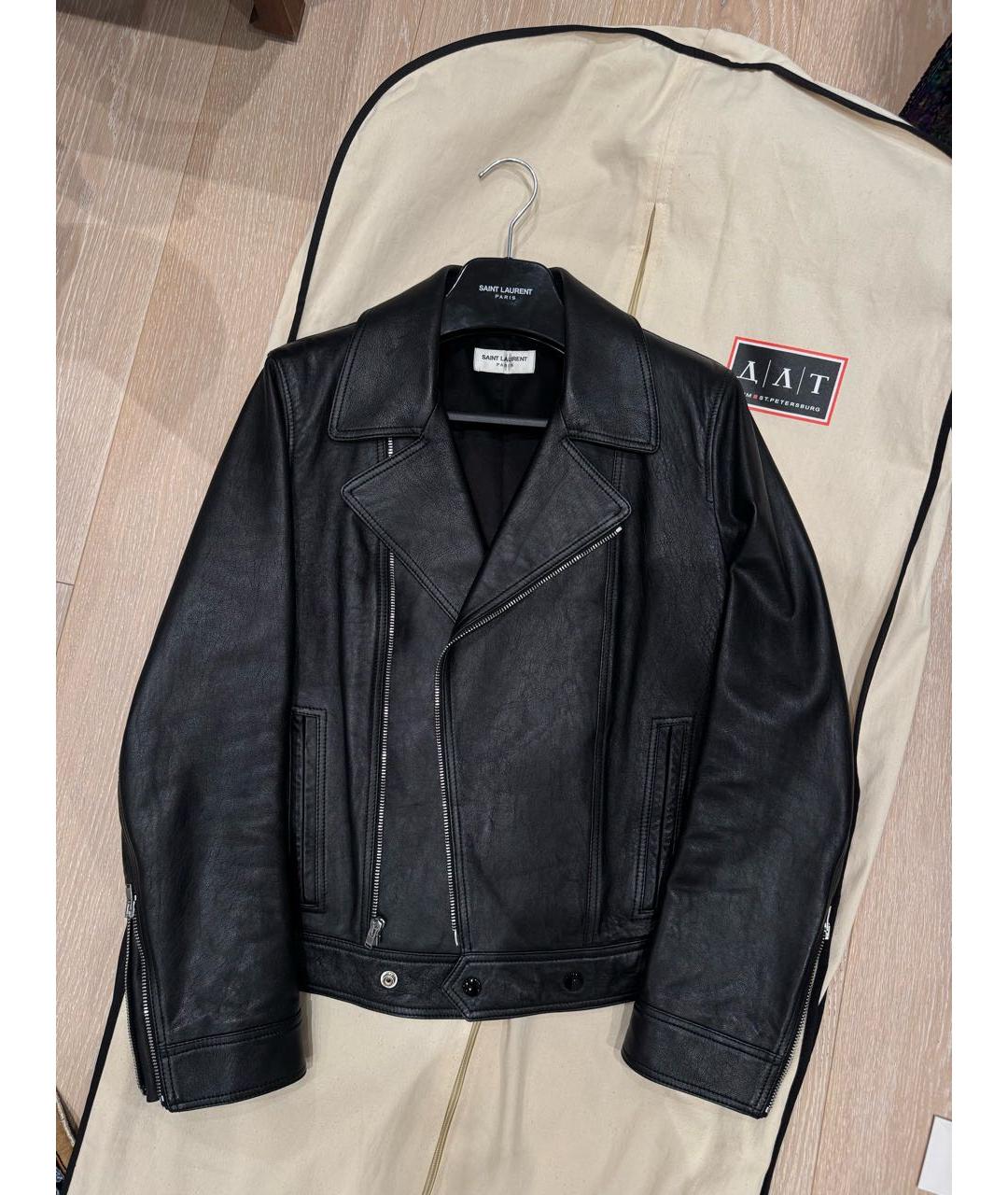 SAINT LAURENT Черная кожаная куртка, фото 6
