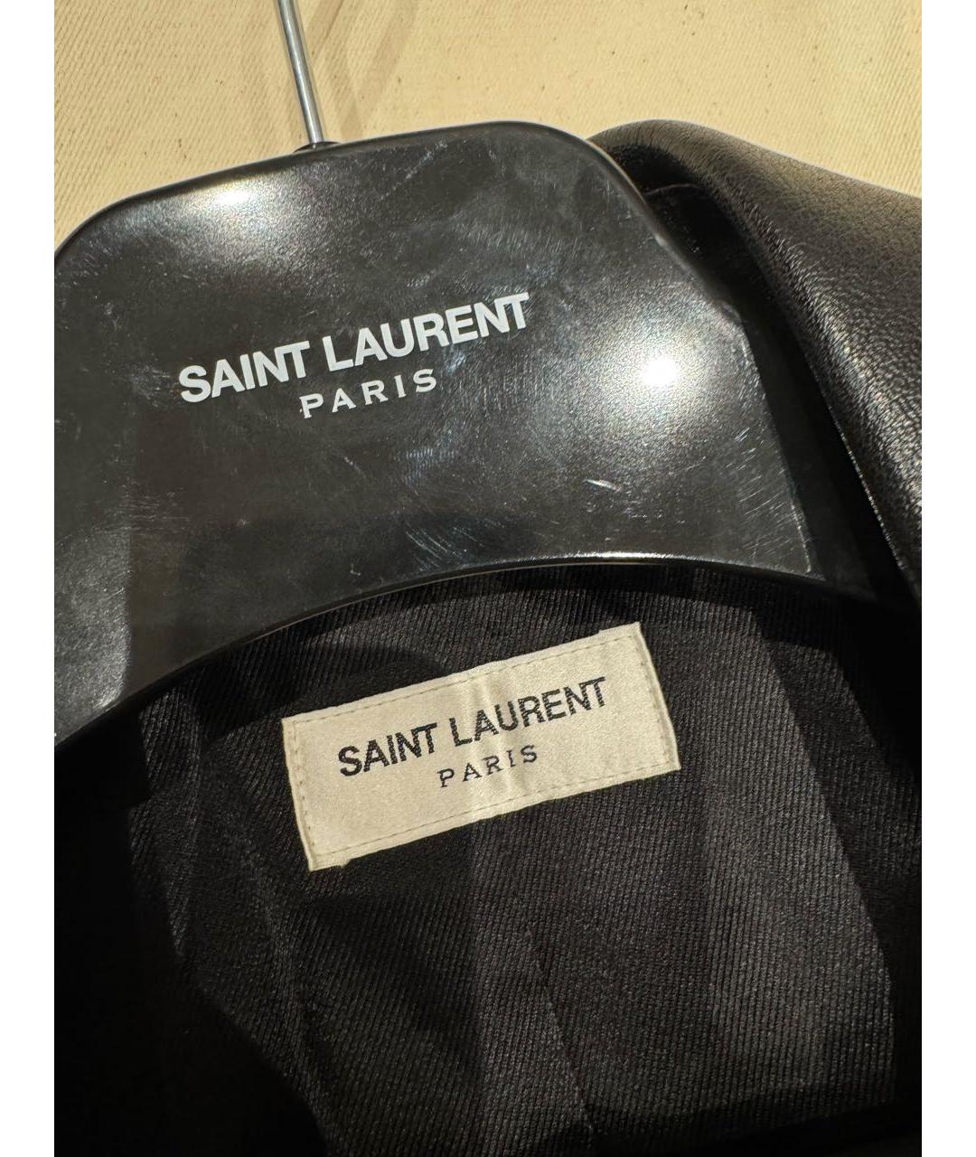 SAINT LAURENT Черная кожаная куртка, фото 2