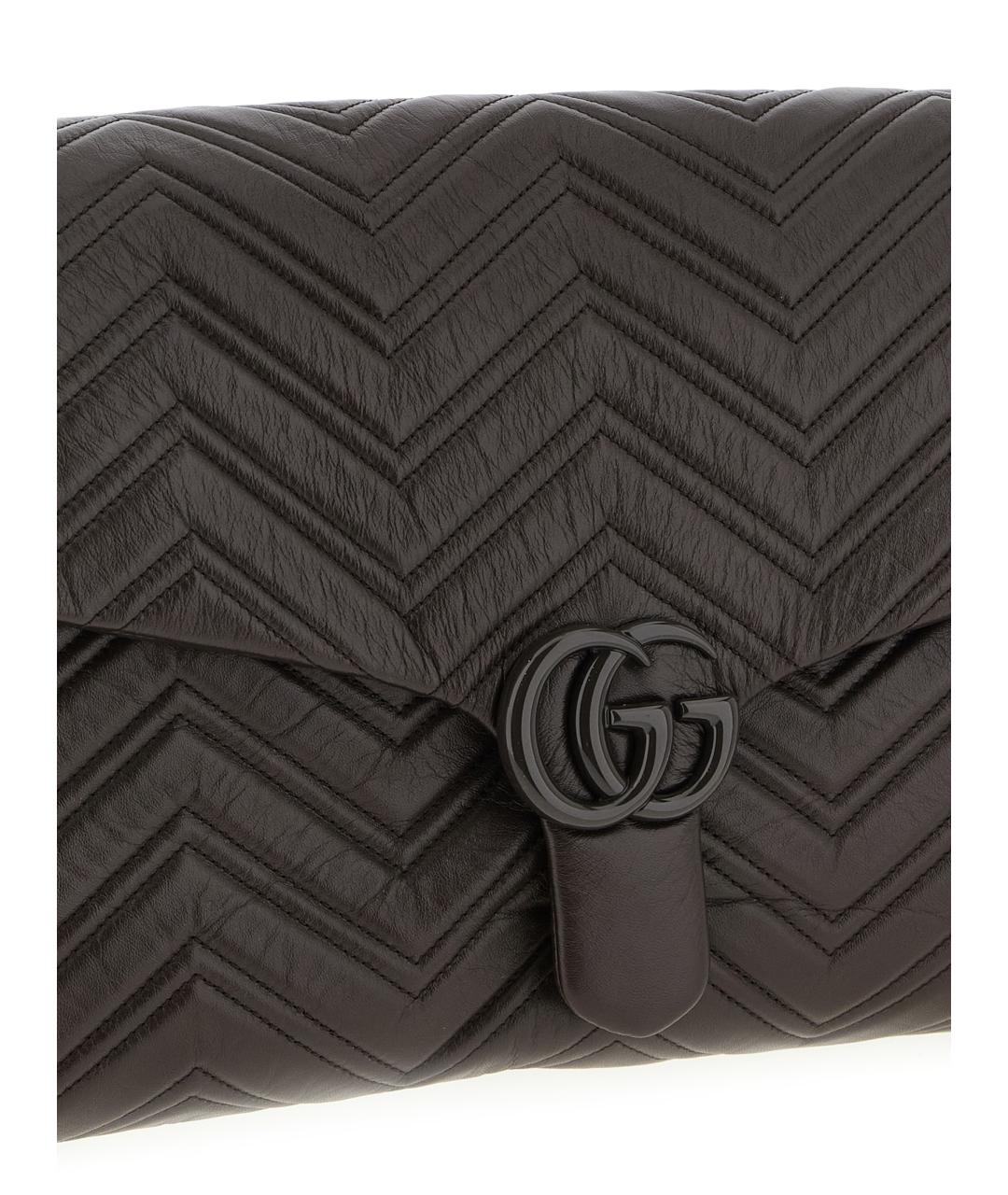 GUCCI Коричневая кожаная сумка через плечо, фото 3