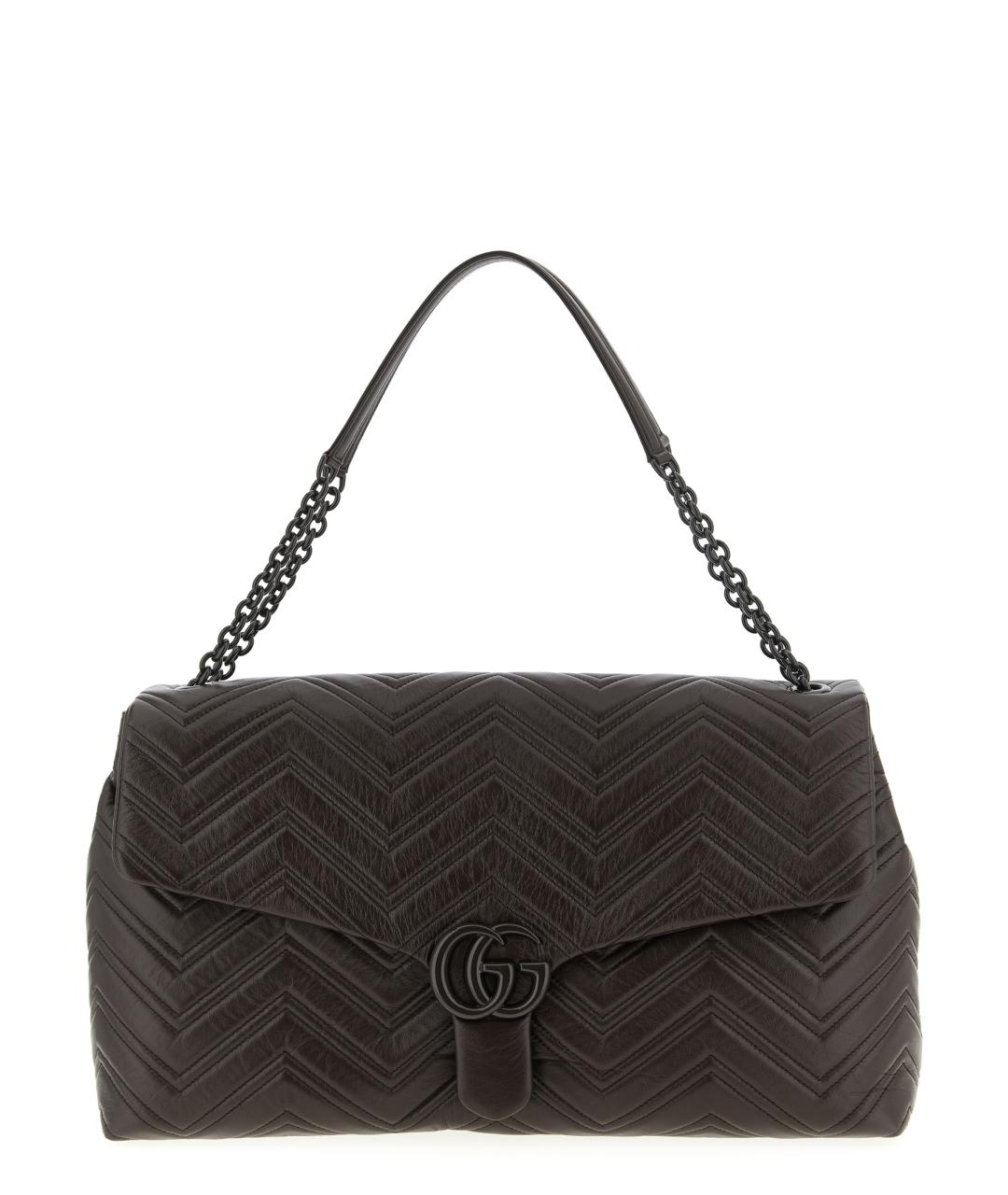 GUCCI Коричневая кожаная сумка через плечо, фото 1