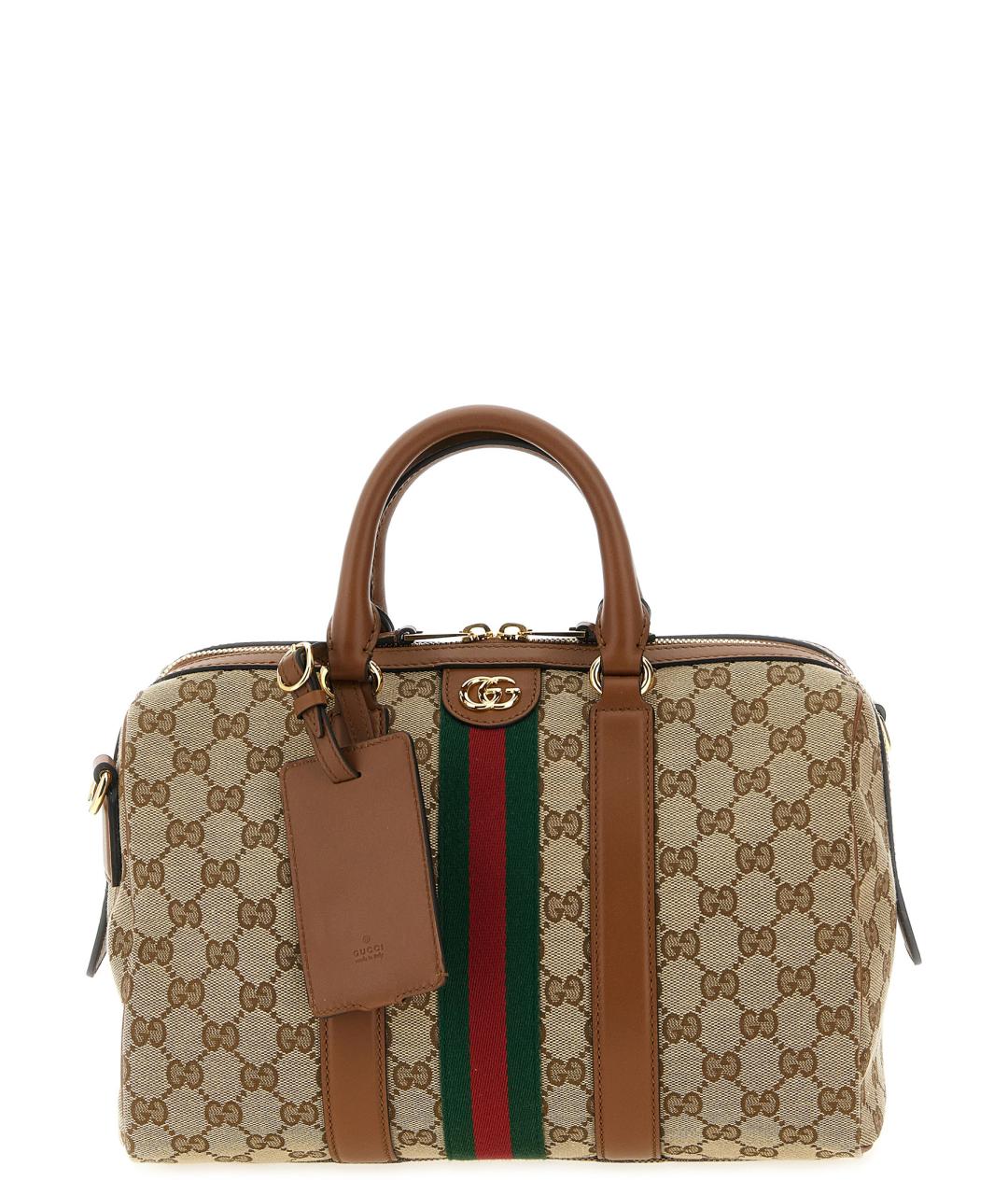 GUCCI Бежевая тканевая сумка тоут, фото 1