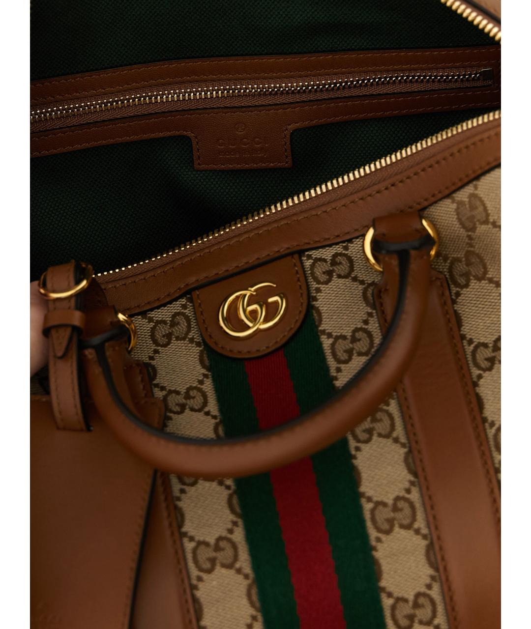 GUCCI Бежевая тканевая сумка тоут, фото 4