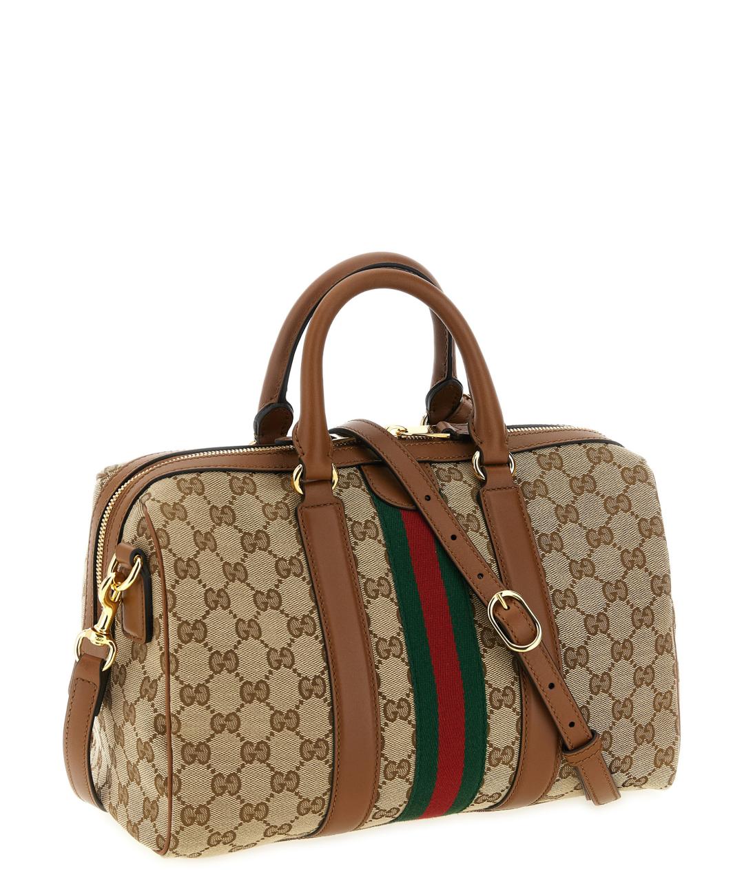 GUCCI Бежевая тканевая сумка тоут, фото 2