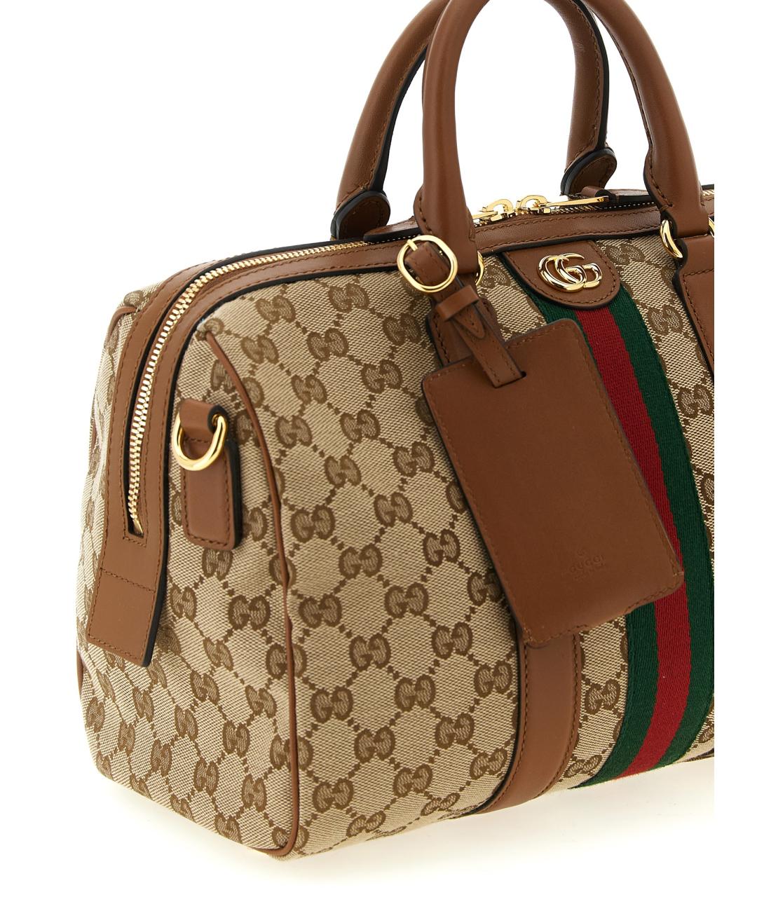 GUCCI Бежевая тканевая сумка тоут, фото 3
