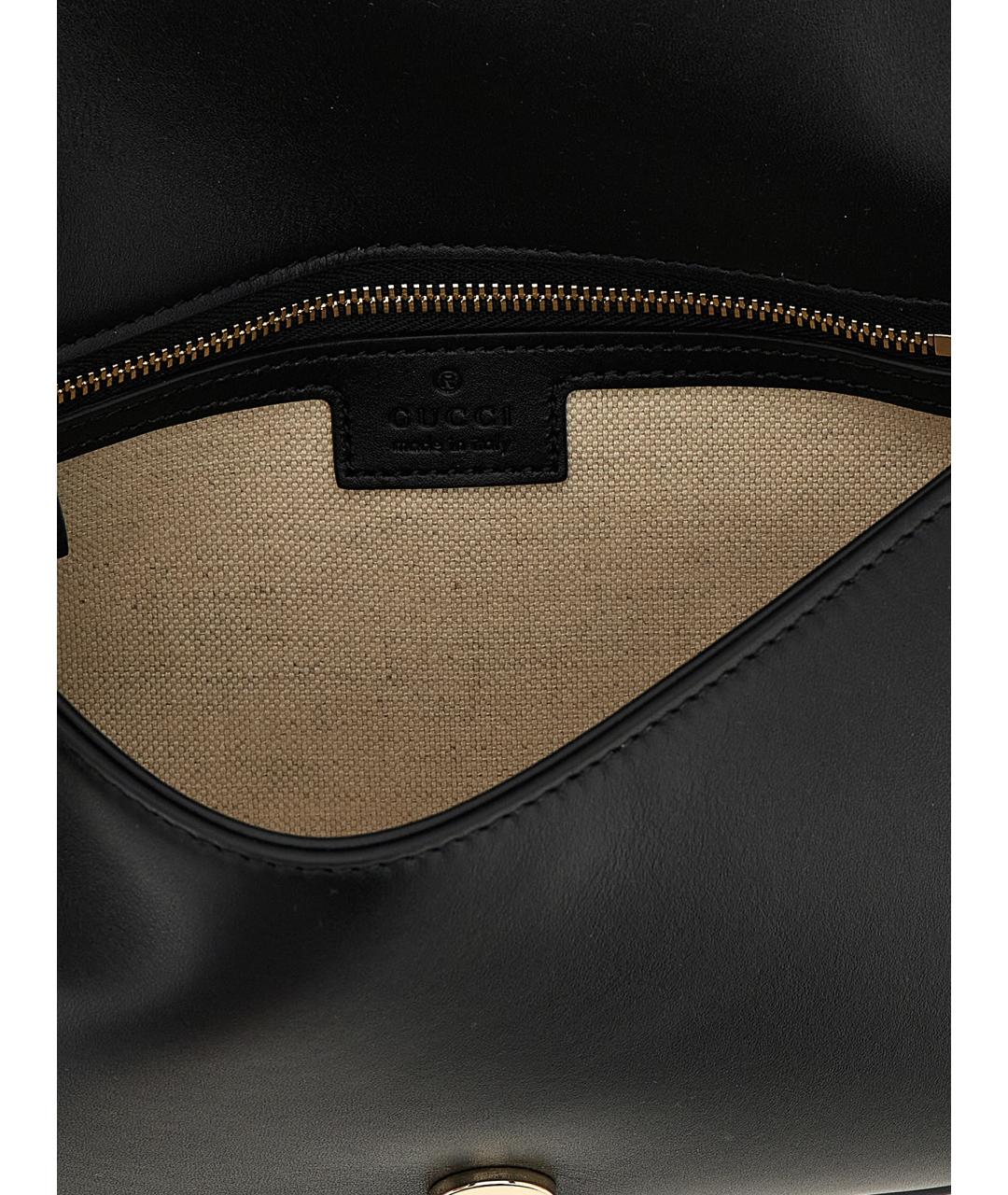 GUCCI Черная кожаная сумка через плечо, фото 4