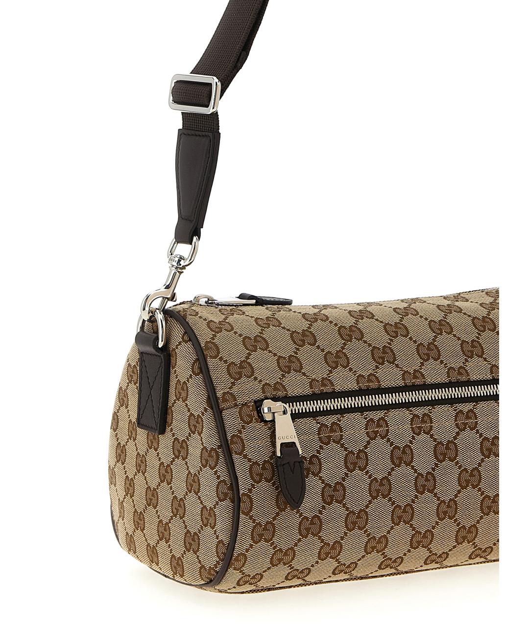 GUCCI Бежевая тканевая сумка на плечо, фото 3