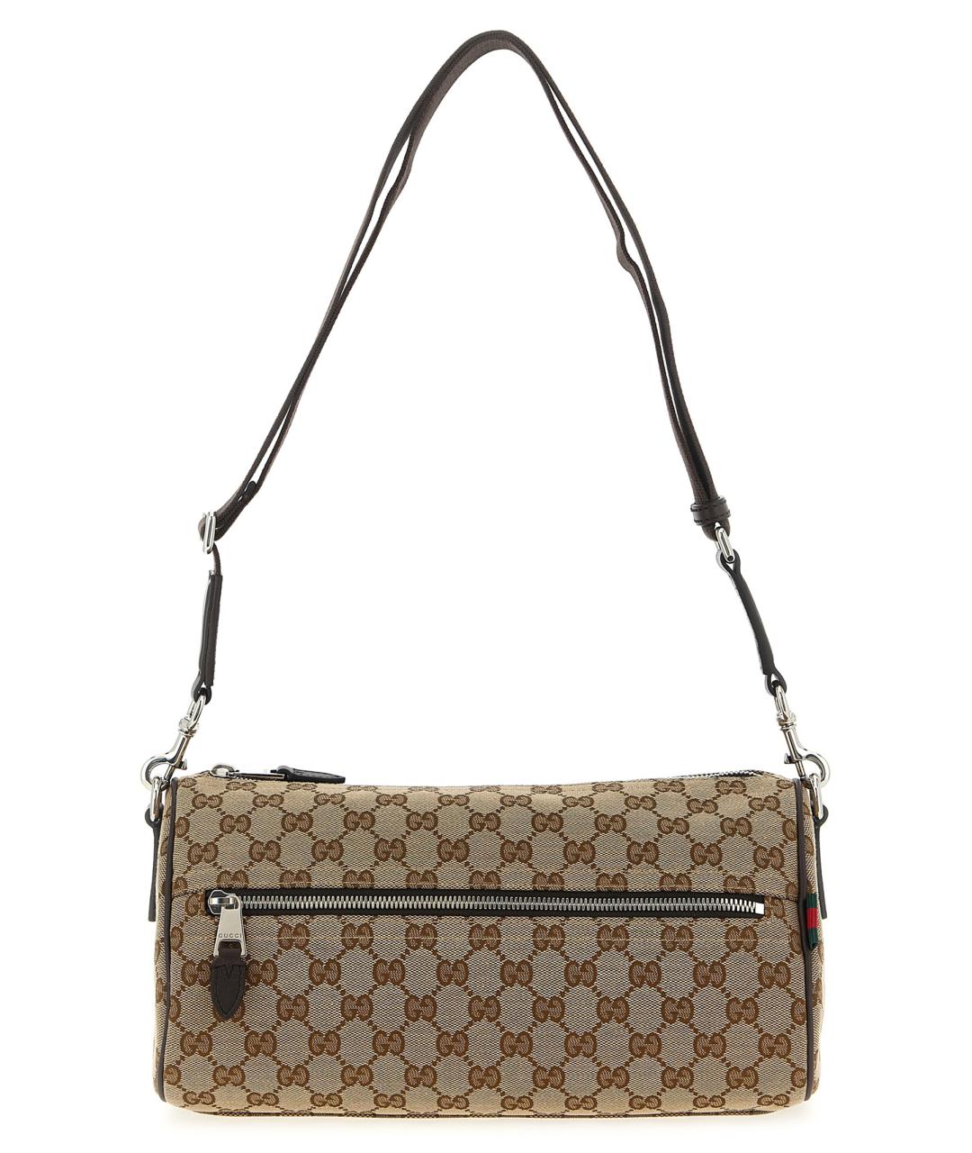 GUCCI Бежевая тканевая сумка на плечо, фото 1