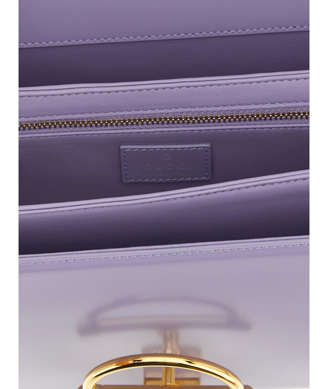 GUCCI Фиолетовая кожаная сумка через плечо, фото 4