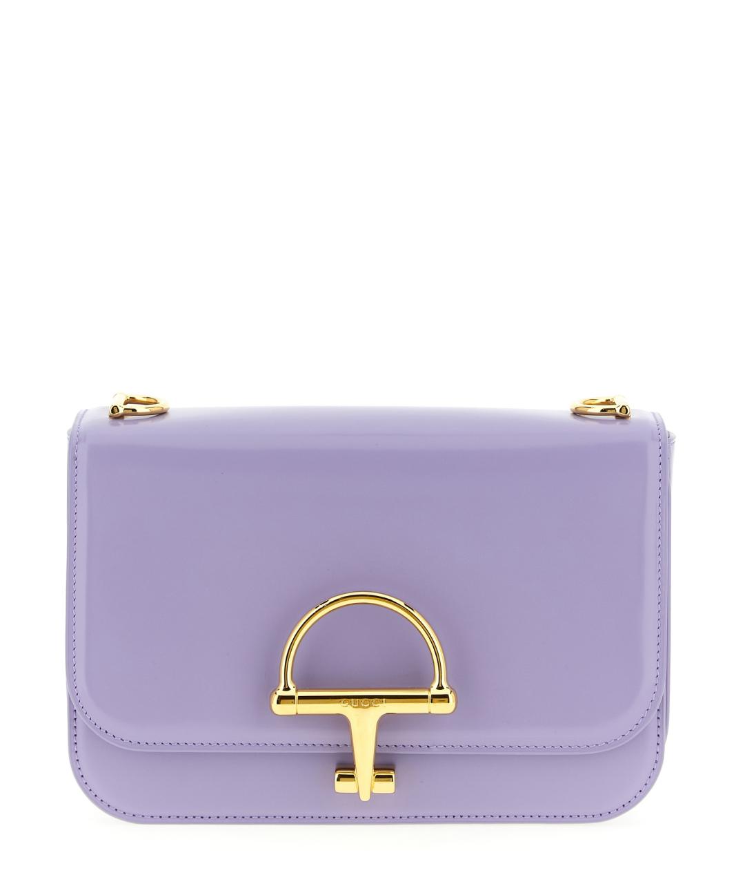 GUCCI Фиолетовая кожаная сумка через плечо, фото 1