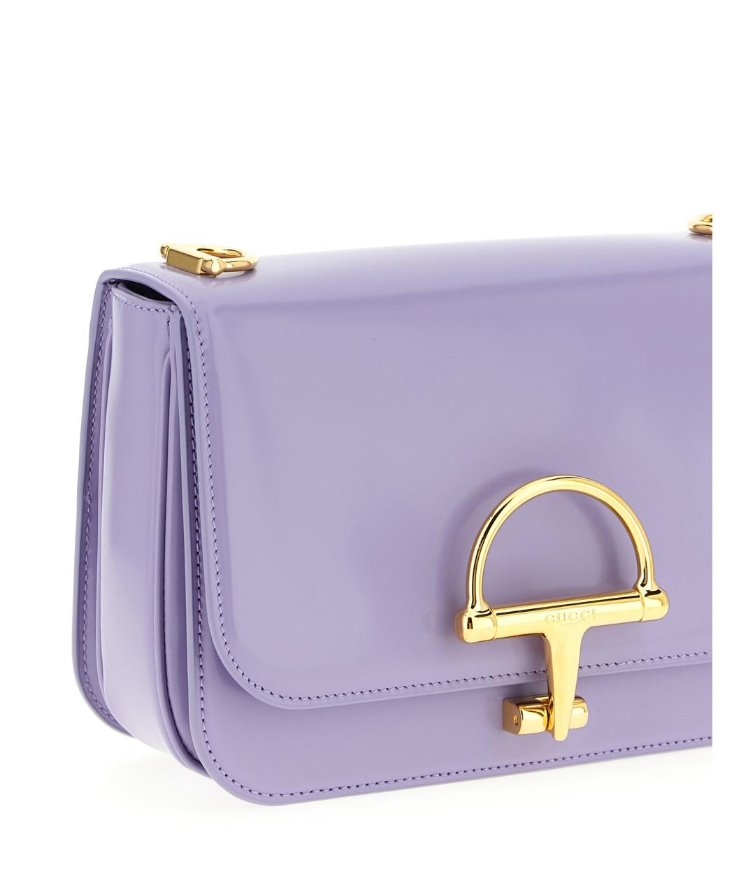 GUCCI Фиолетовая кожаная сумка через плечо, фото 3