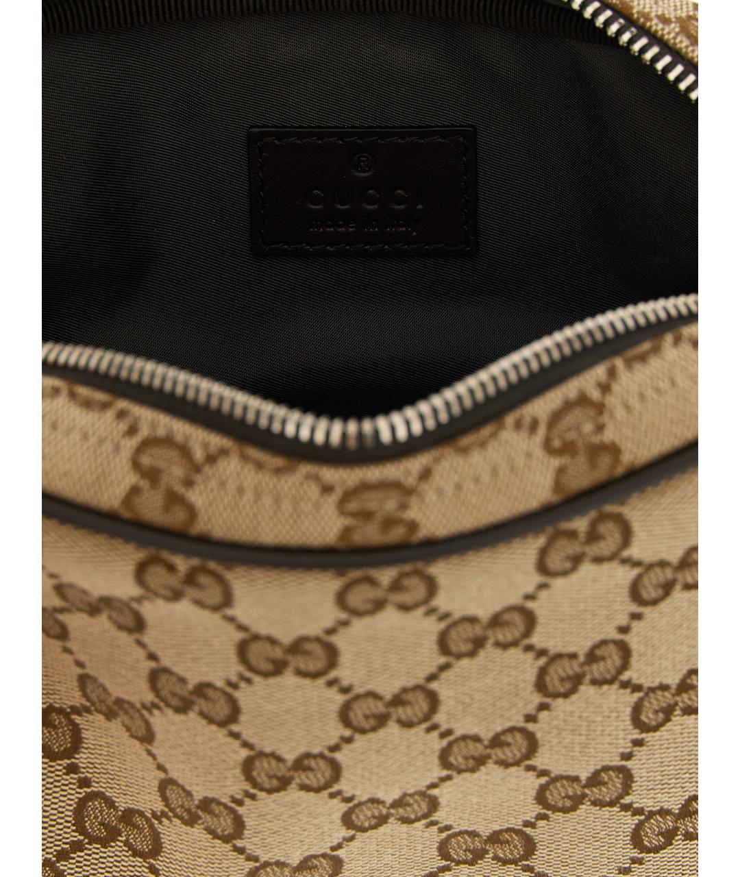 GUCCI Бежевая тканевая сумка на плечо, фото 4
