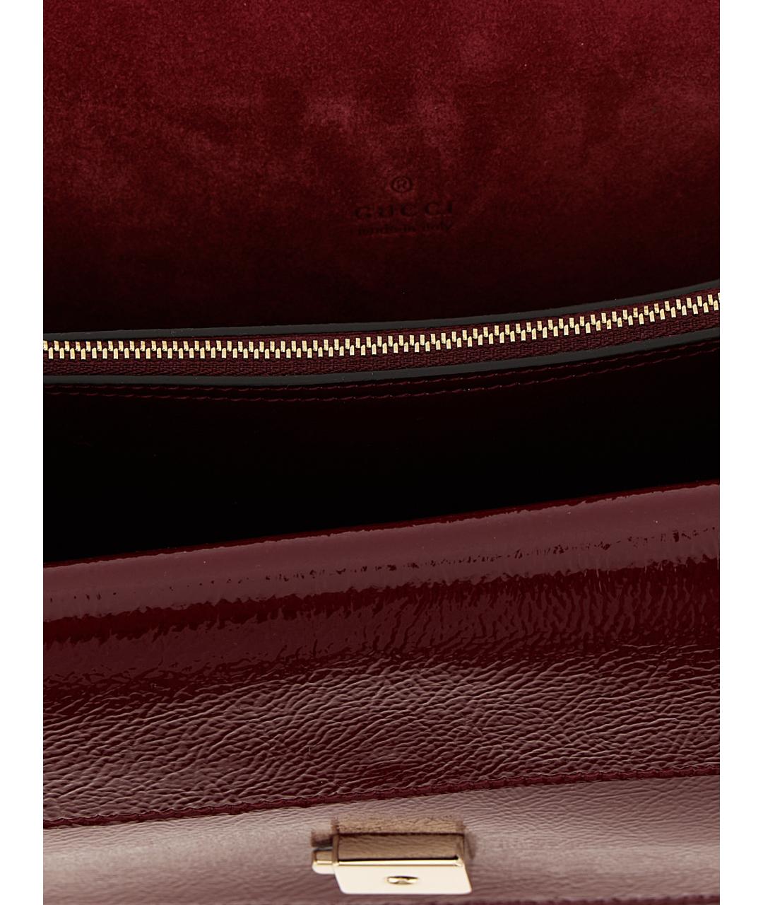 GUCCI Красная сумка через плечо из лакированной кожи, фото 4