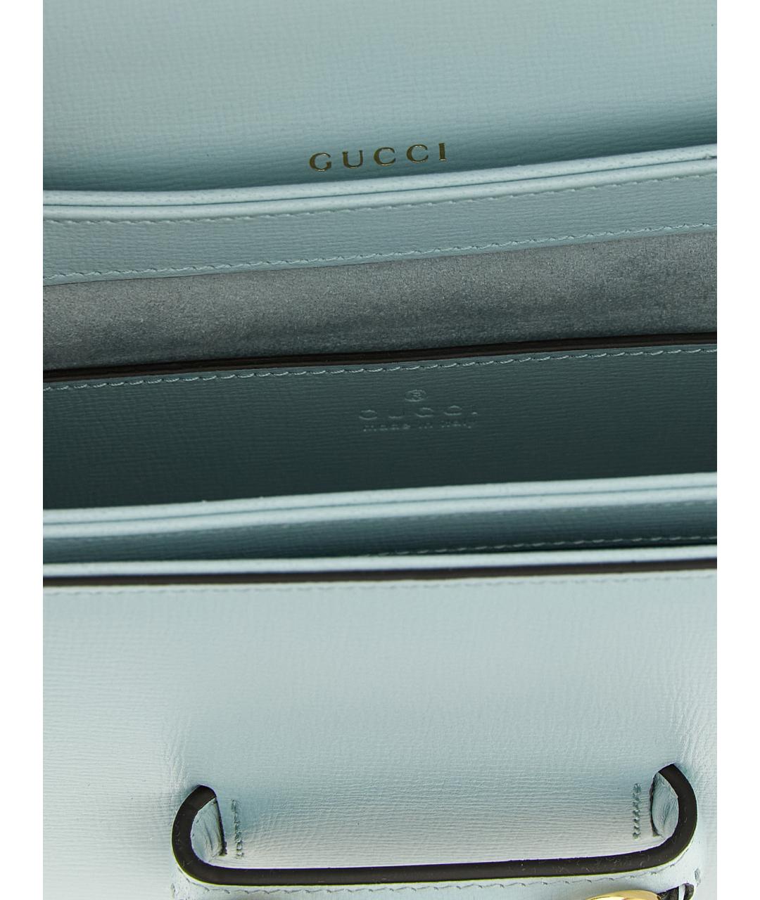 GUCCI Голубая кожаная сумка через плечо, фото 4