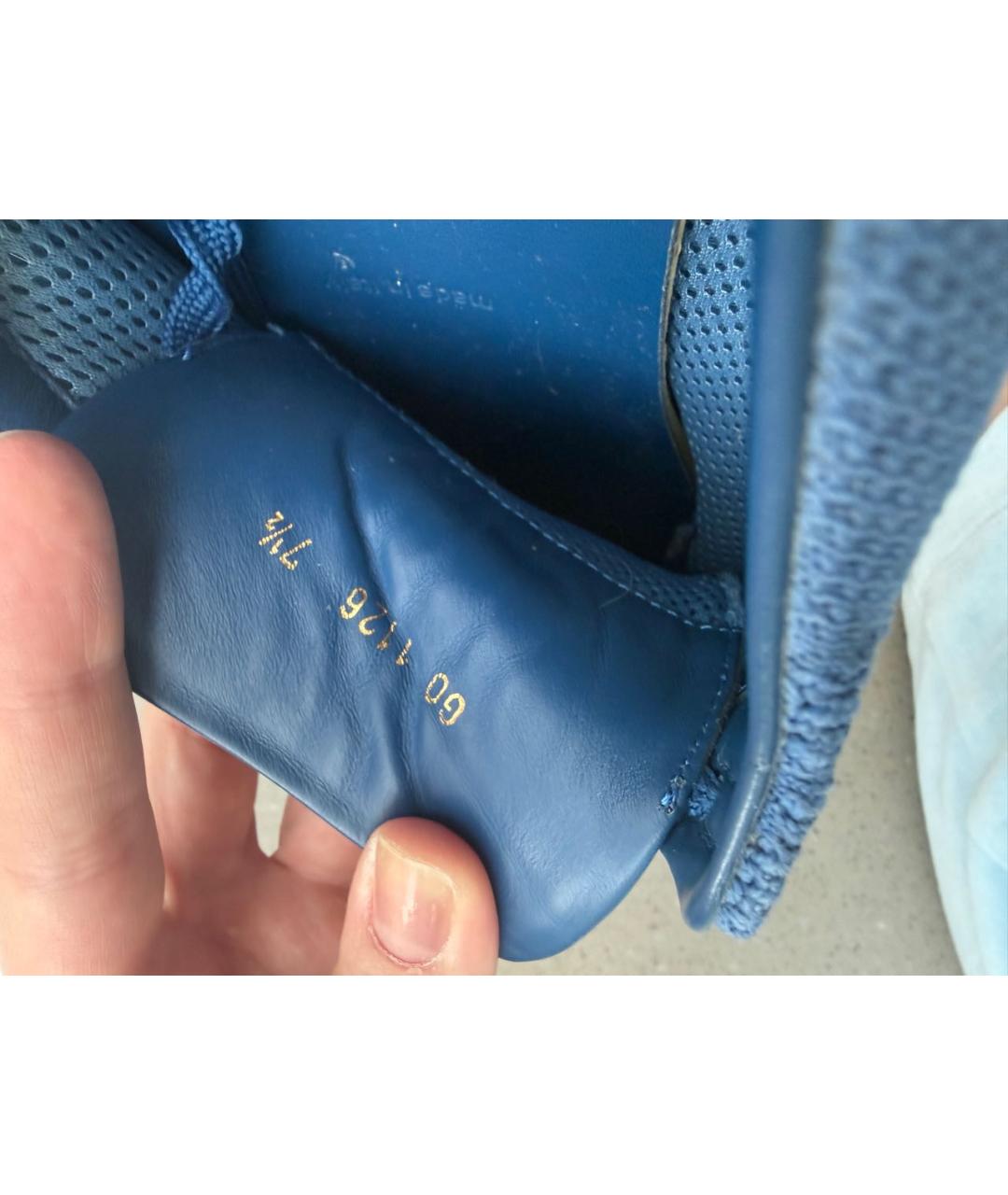 LOUIS VUITTON Синие текстильные низкие кроссовки / кеды, фото 5