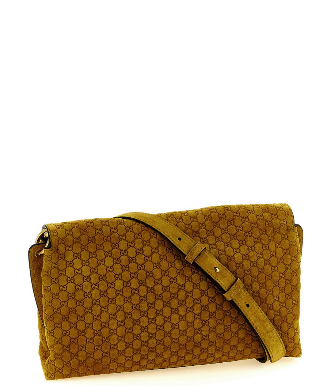 GUCCI Бежевая замшевая сумка через плечо, фото 3