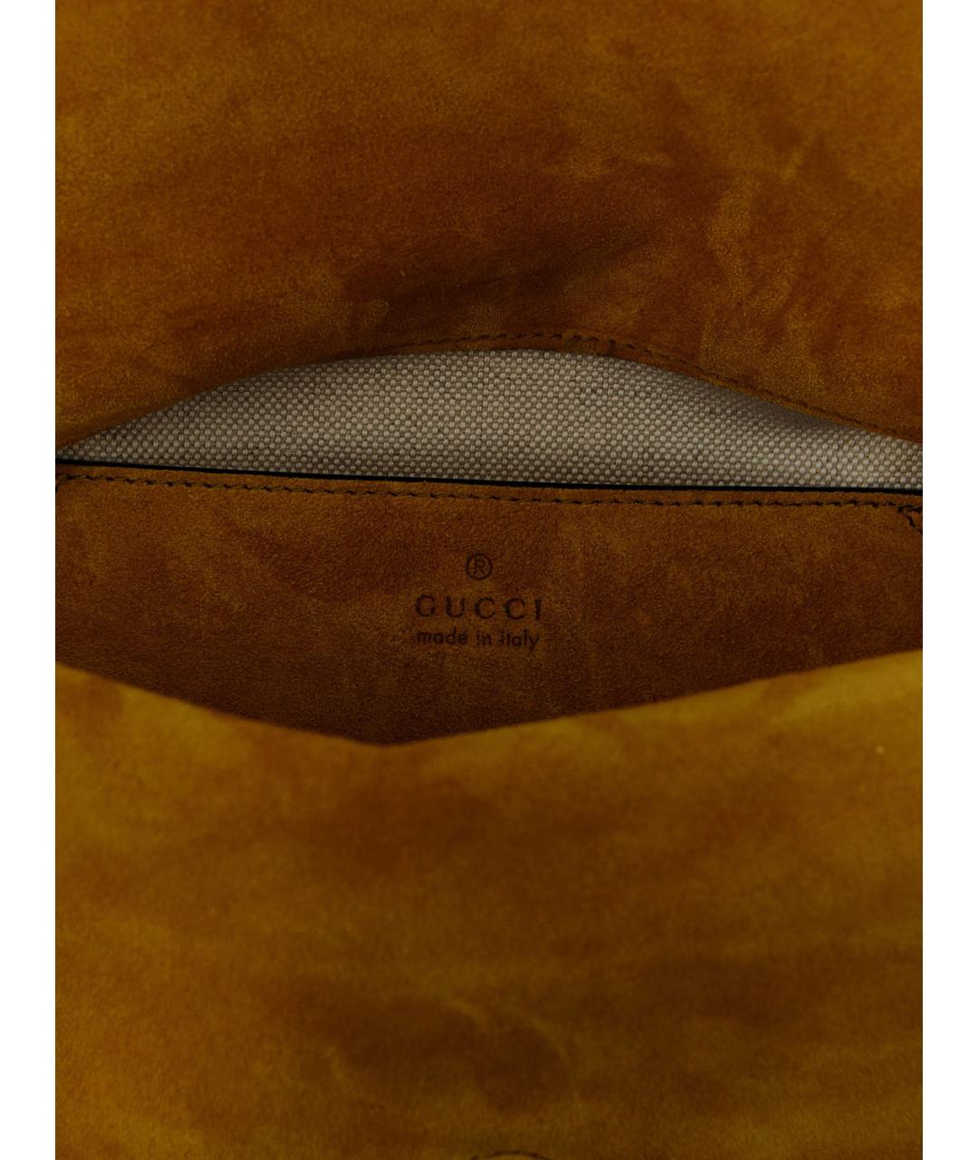 GUCCI Бежевая замшевая сумка через плечо, фото 5