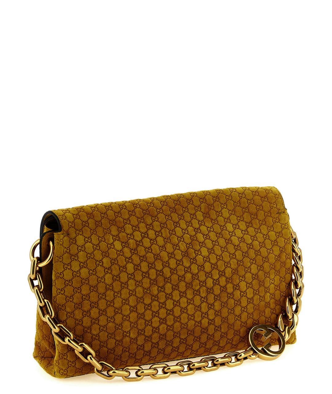 GUCCI Бежевая замшевая сумка через плечо, фото 2